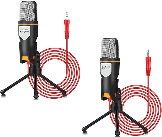 Techking Buy ONE GET ONE Universal Wired Condenser Microphone with Holder Stand for Recording, Streaming, Podcast Mics, St...