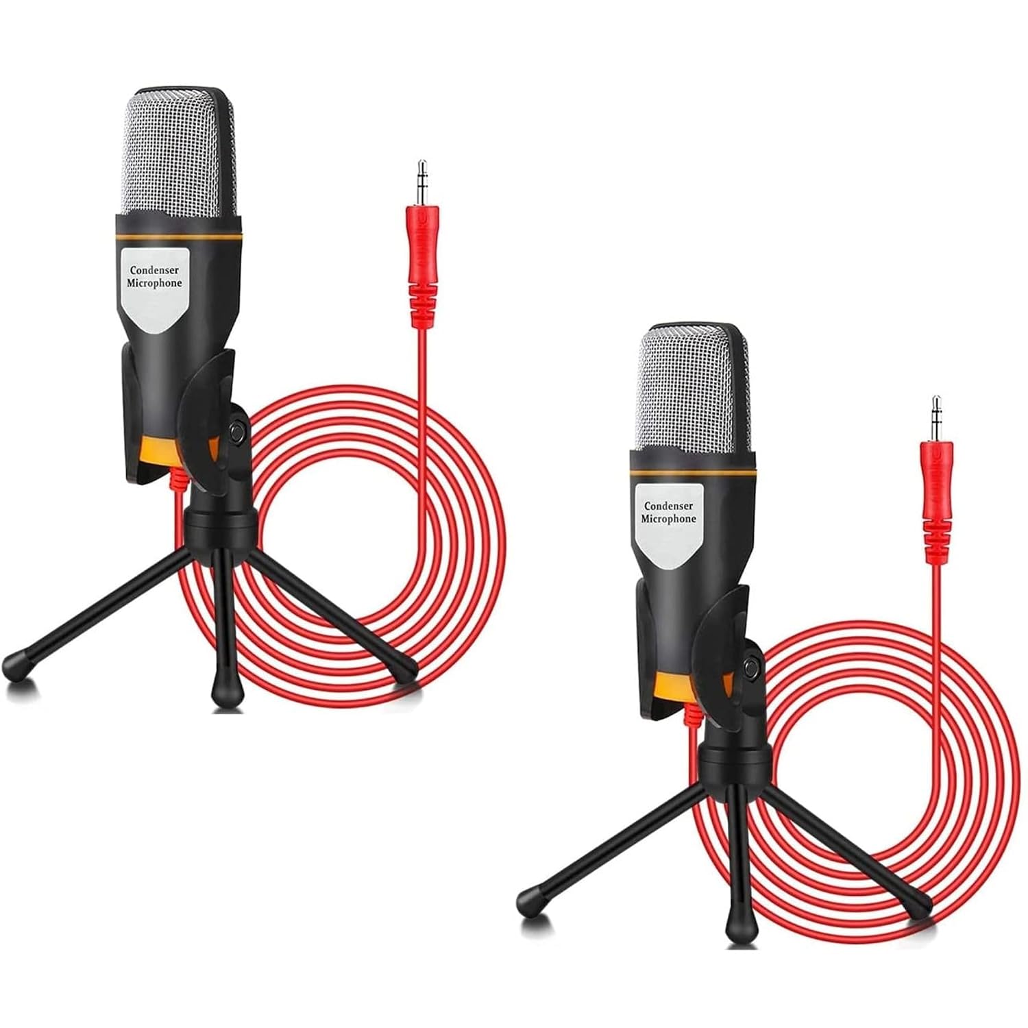 Techking Buy ONE GET ONE Universal Wired Condenser Microphone with Holder Stand for Recording, Streaming, Podcast Mics, St...