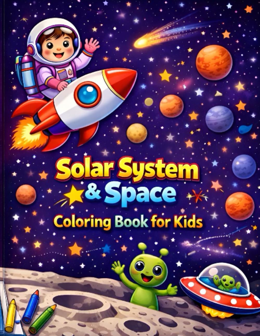 Solar System & Space Coloring Book for Kids: Fun & Educational Planet Colouring Pages for Kids