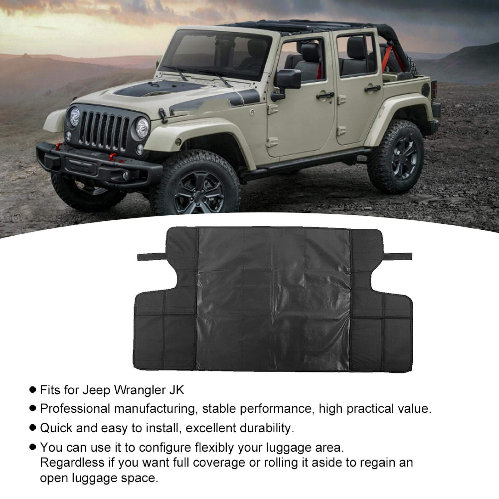 Couvercle d'ombrage de sécurité pour bagages de coffre arrière pour Wrangler JK