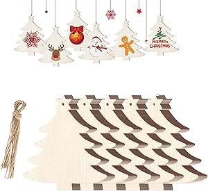 40 Pieces Miniature Wooden Christmas Trees