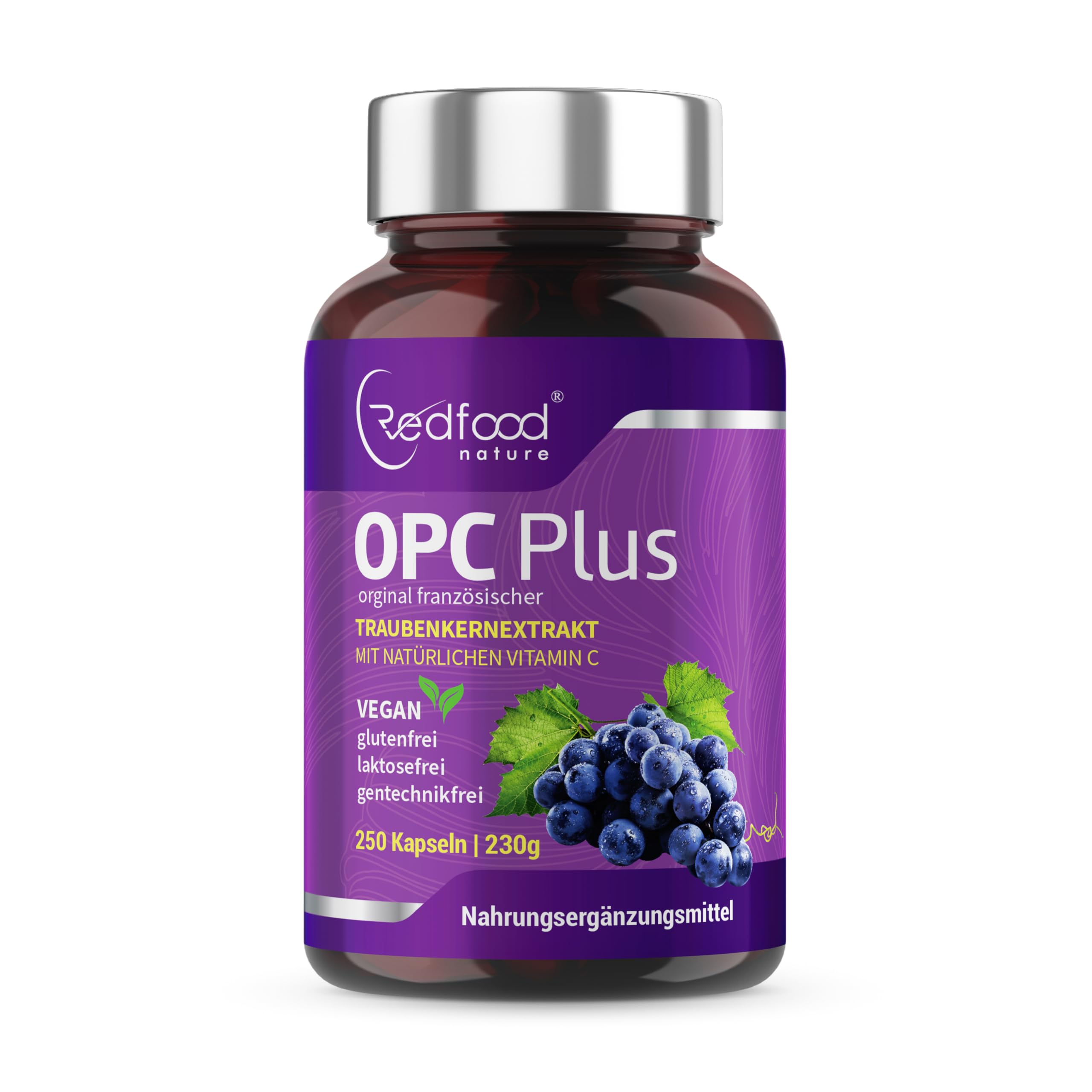 OPC Plus Französischer Premium Traubenextrakt VinOseed - 214mg echtes, reines OPC aus französischen Trauben - Laborgeprüft, vegan, hergest. in Deutschland