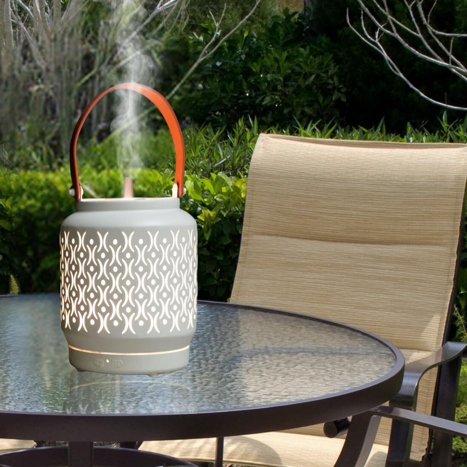 Zen’Arôme Diffuseur Ultrasonique sans Fil Madrid, Batterie Rechargeable Intégrée Autonomie 10h, Diffuseur Huile Essentielle Nomade, Diffusion Continue ou par Alternance, Éclairage LED Personnalisable