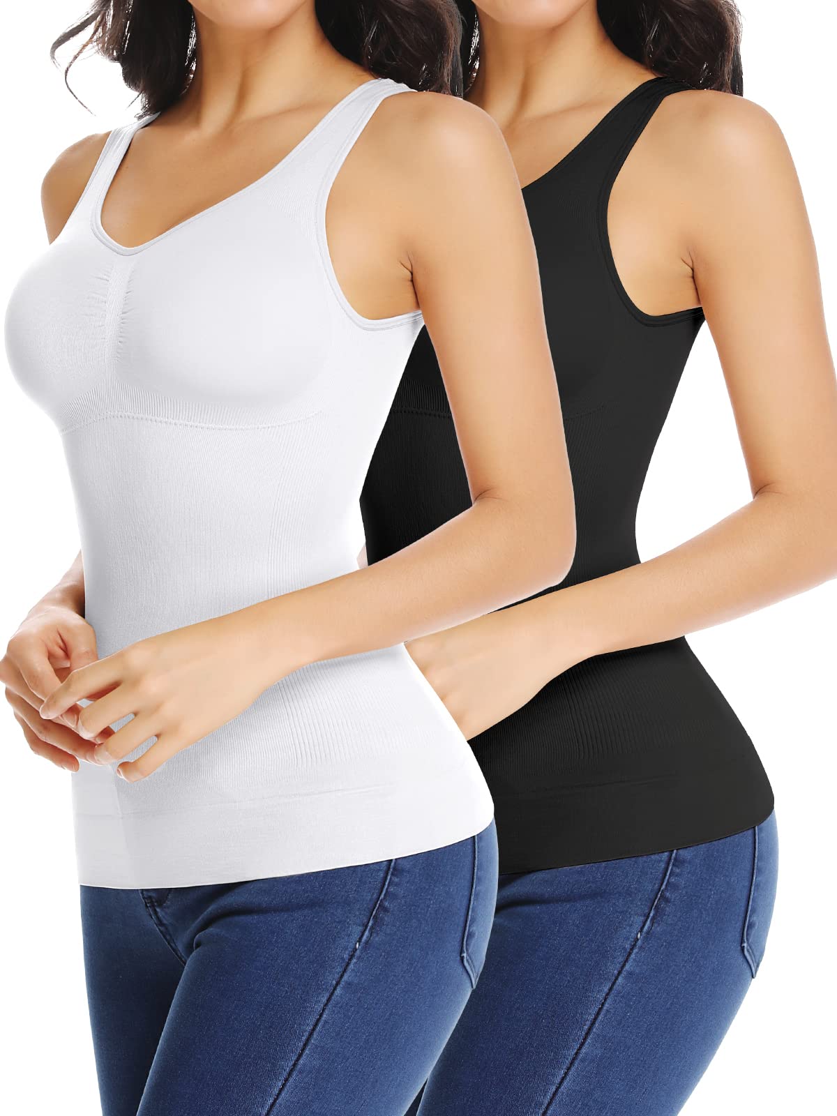 JOYSHAPER Women's Cami Shaper Tummy Control Padded Bra Camisole Cami Seamless Compression Tank Top Shapewear Body Shaper XL
