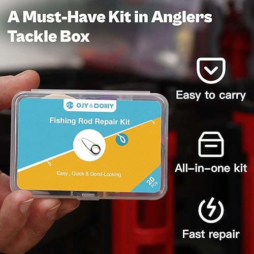 Miniatura 5 de Kit completo de reparación de ojales de caña de pescar, kit de repuesto de ojos de caña de pescar de emergencia de fijación rápida con guías de