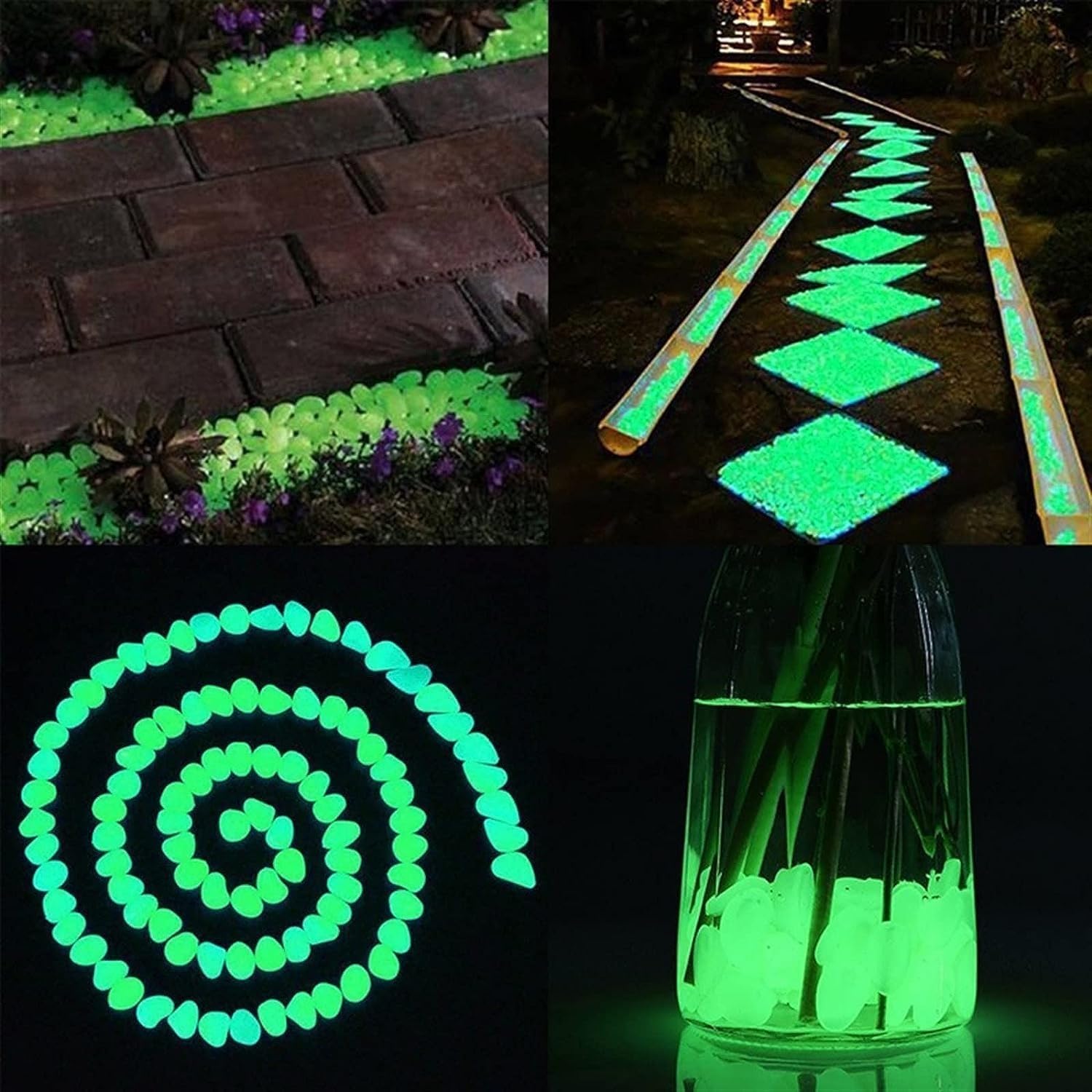 Ciottoli luminosi for acquario, Ciottoli da giardino, 1200/1800 pezzi Rocce Decorazioni for interni ed esterni Pietra luminosa for giardino/Acquario/Acquario/Vasi for piante/Passerella bonsai/Vialetto