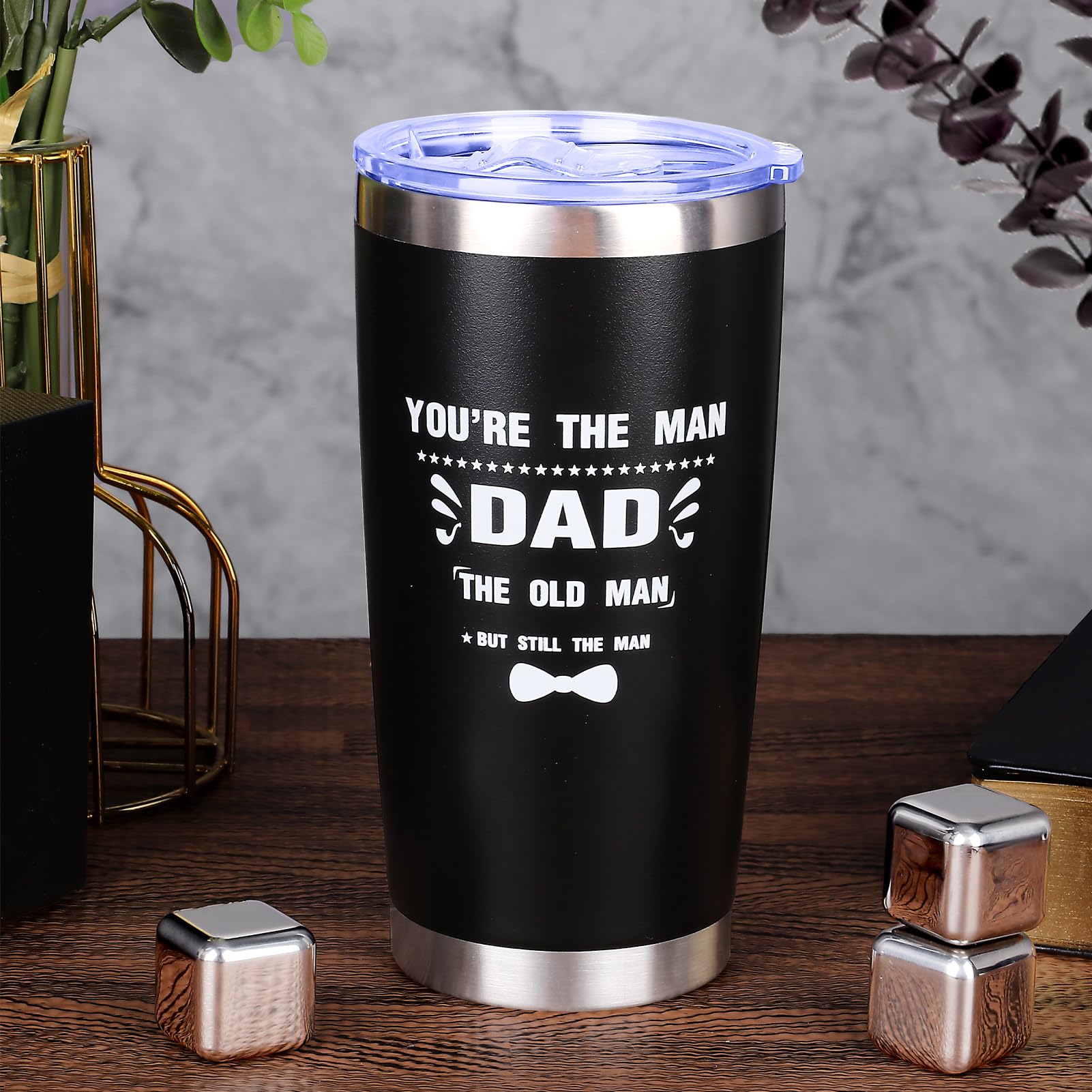 Weihnachtsgeschenk Für Stiefvater Vprintes Moon Dad Edelstahlbecher, Geschenk Für Vater Von Tochter, 590 Ml Geschenk Für Vater Weihnachten
