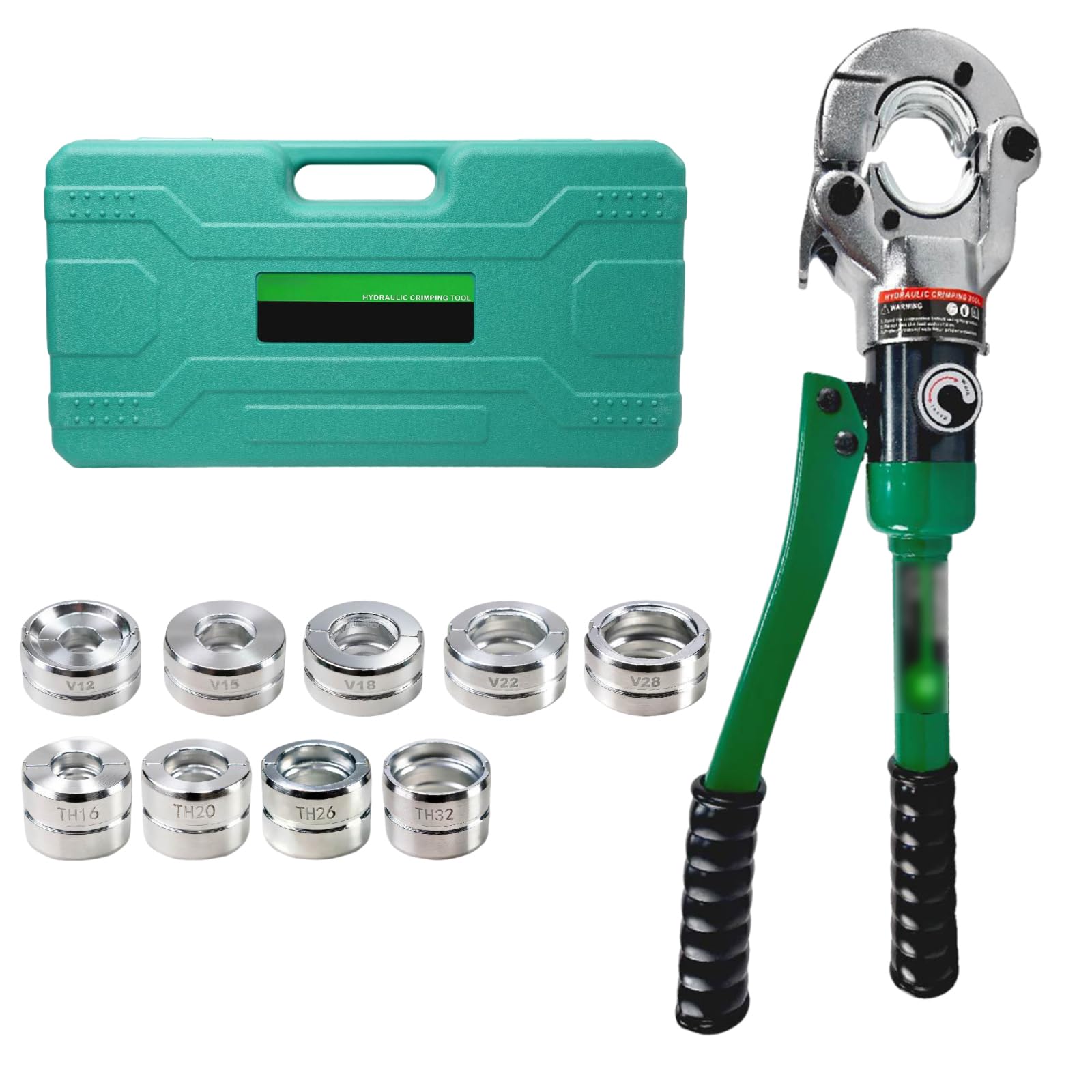 Herramienta de crimpado hidráulico para cobre y PEX, 12-28 mm, alicates de crimpado de fontanería para cobre (12/15/18/22/28 mm) y PEX-AL-PEX (16/20/26/32 mm)