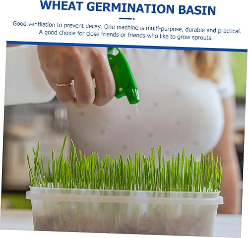 Miniatura 5 de Yardwe Plato de germinación de brotes de frijoles, bandeja para vivero, bandeja de propagador de jardín, macetas hidropónicas de trigo de jardín con