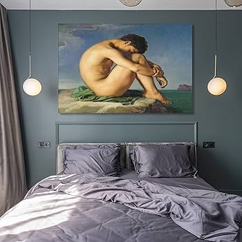 Amazon.com: Hippolyte Flandrin - Naked Young Man Sitting by