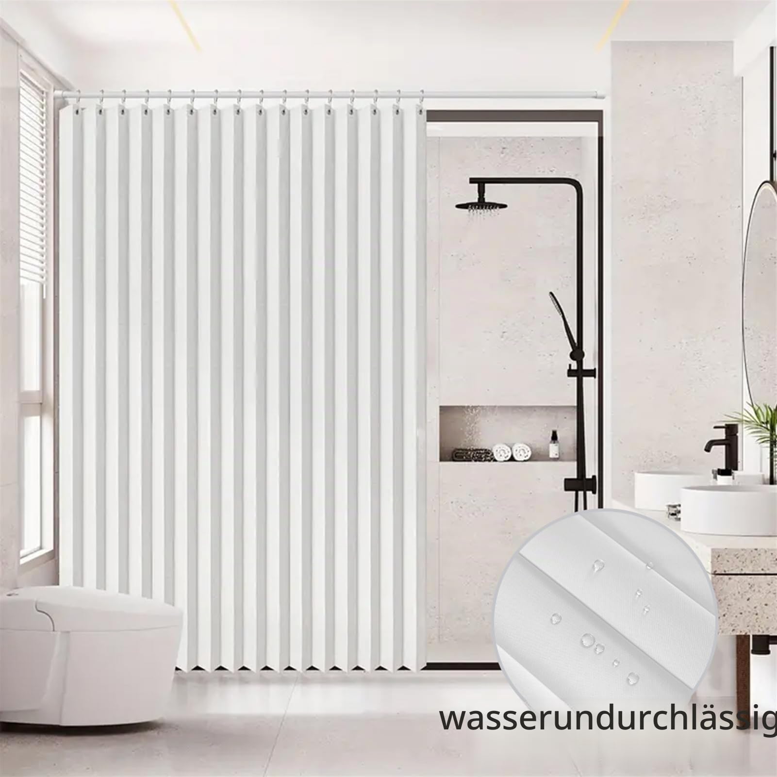 SK Studio Magnetischer Türvorhang, Thermovorhang Gegen Kälte und Hitze Faltvorhang Raumtrenner mit Ösen für Schlafzimmer, Zimmer, Wohnzimmer, Weiß, 140x241cm