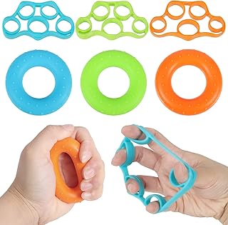 6 Pcs Hand Grip Strengthener, Finger Exerciser Wrist Strengtheners Grip Strength Trainer for Exercising Forearms, Training Grip Strength, Stretching Hands, Relieving Arthritis Pain
