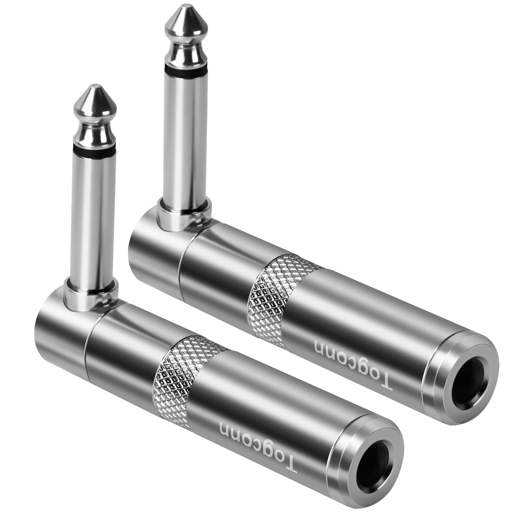 Amazon.com: Togconn 1/4 inch Right Angle Plug TS Adapter 2-Pack, 90 ...
