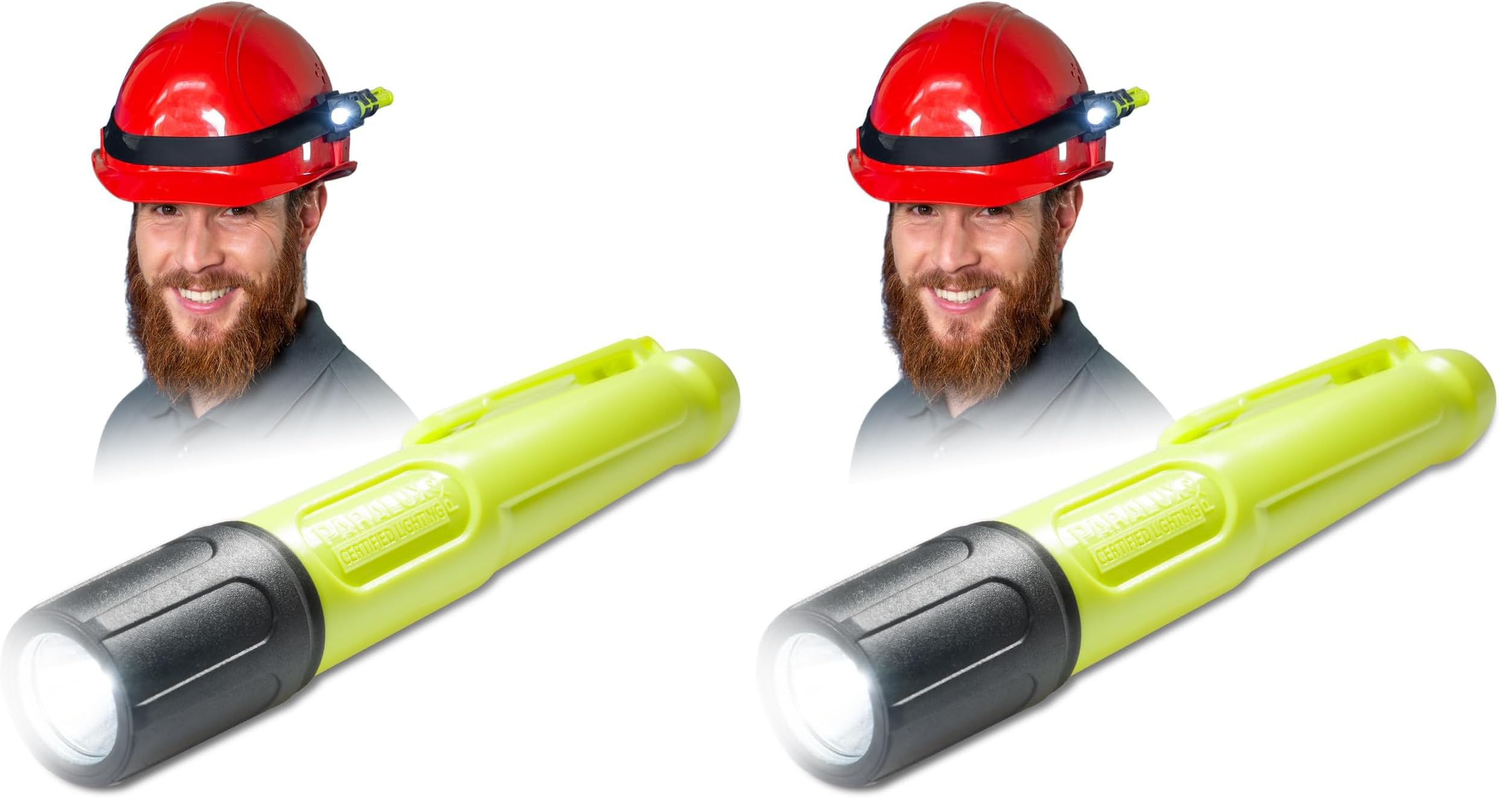 Parat PARALUX PX3 | EX-geschützte LED Sicherheitsleuchte für Zone 2 | 60 Lumen CREE LED Taschenlampe | Wasserdicht & Staubdicht | Robustes Polycarbonat-Gehäuse mit Gürtelfixierung (Packung mit 2)