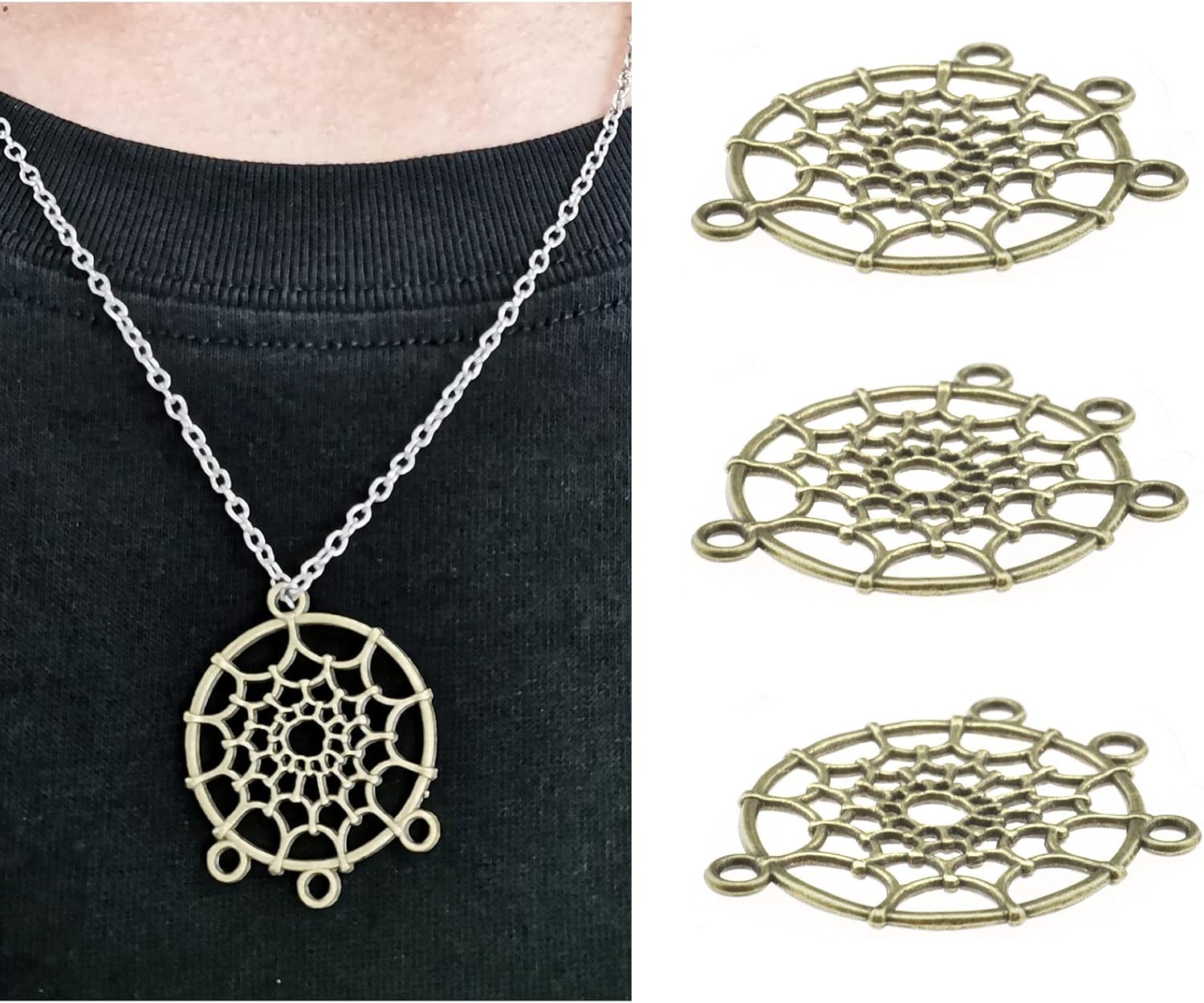 SING F LTD 50PCS Dreamcatcher Charms Pendants DIY Craft Jewelry Making Decorations Ornaments for Bracelet Necklace Keychain Crafting Findings Accessories - Image 2