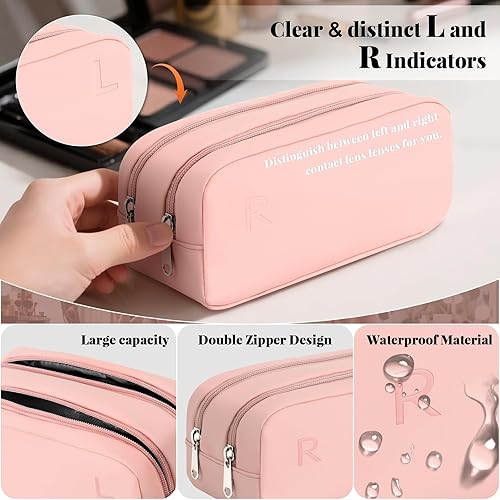 Miniatura 4 de Estuche organizador diario para lentes de contacto, dispensador de lentes de contacto desechables, estuche de almacenamiento portátil para lentes de
