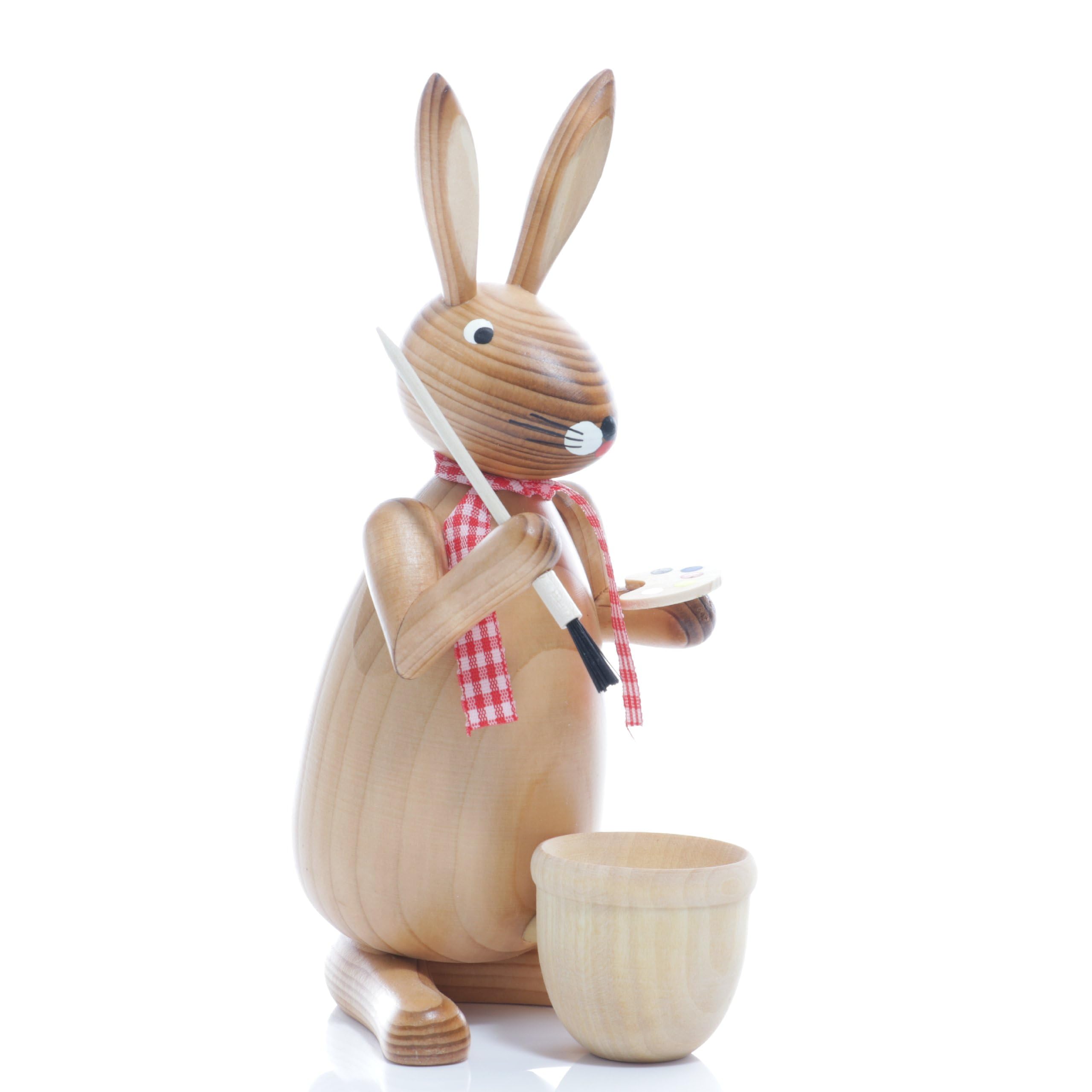 Rudolphs Schatzkiste Osterfigur Osterhase Maler BxHxT ca 9 x 20 x 9cm NEU Osterdeko Osterhasenfigur Ostern Korb Osterei Frühling Erzgebirge Seiffen Hase