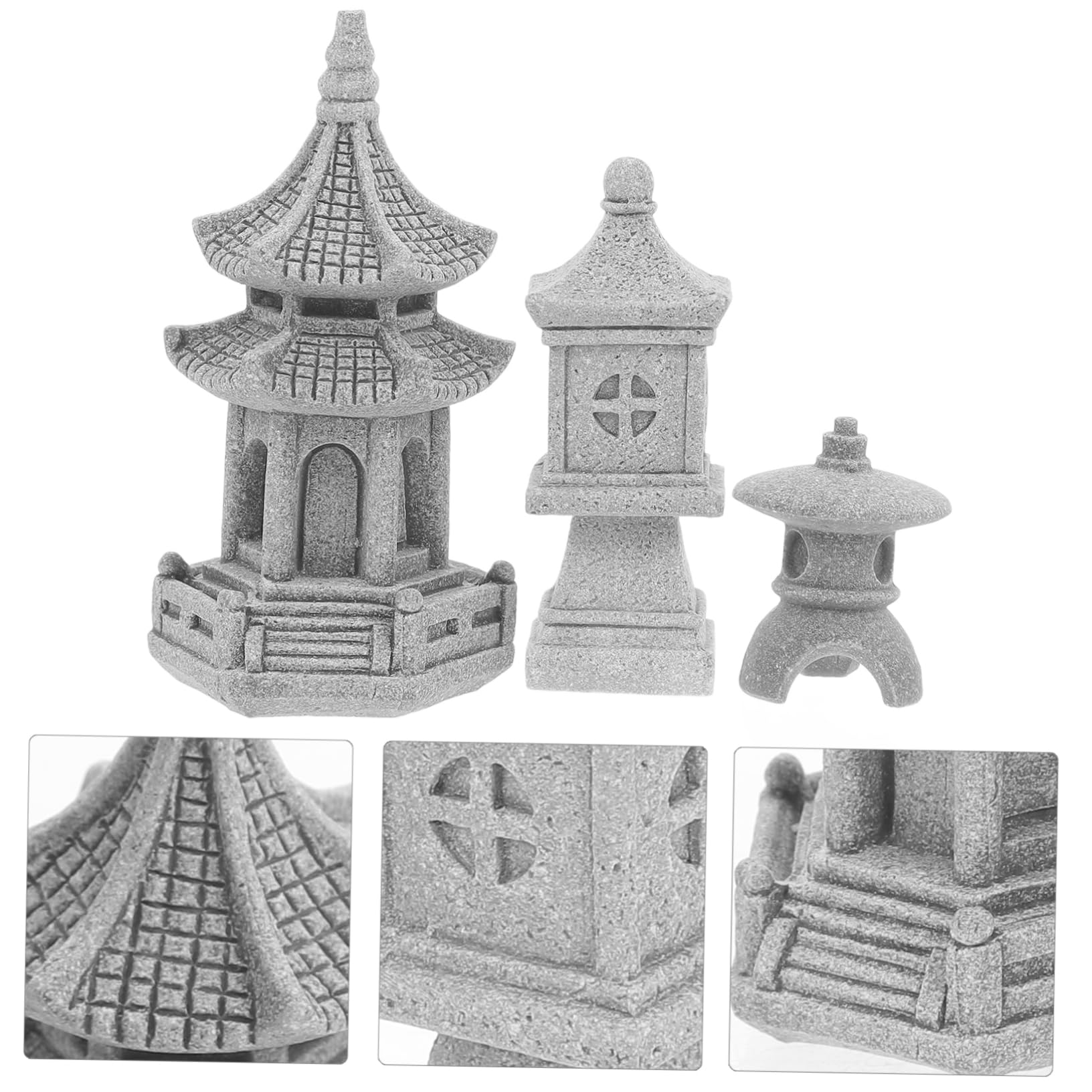 Yardwe 15stücke Teiliges Pavillon Statue Für Garten Dekoration Miniatur Landschaftsornament Für Bonsai Und Für Balkon Und Innenbereich