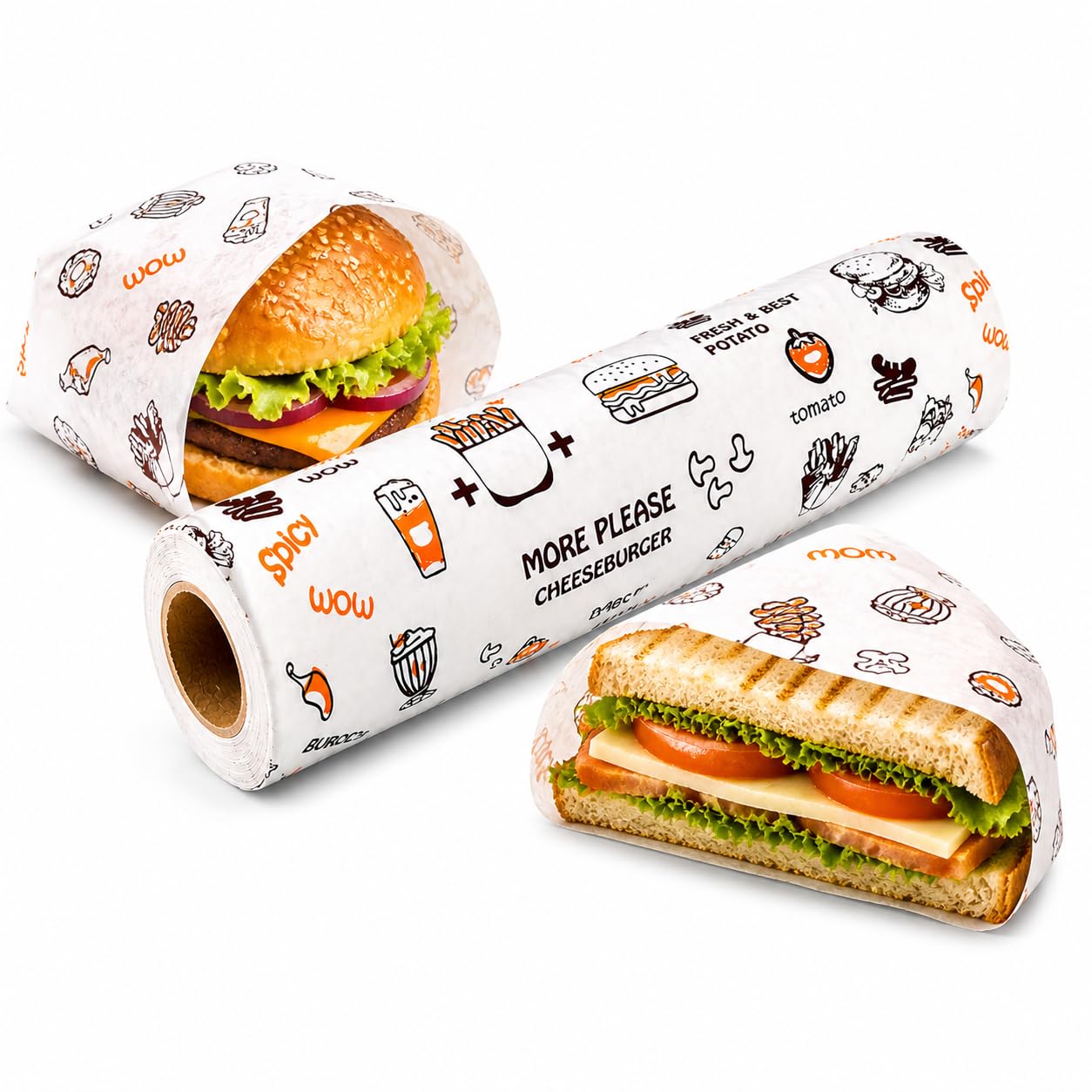 PANQUOR Food Wrapping Paper 100 Meter – Butter Paper Roll, Greaseproof & Microwave Safe, Roti Wrapping Sheets for Kitchen Use, Ideal for Baking, Packing, and Serving