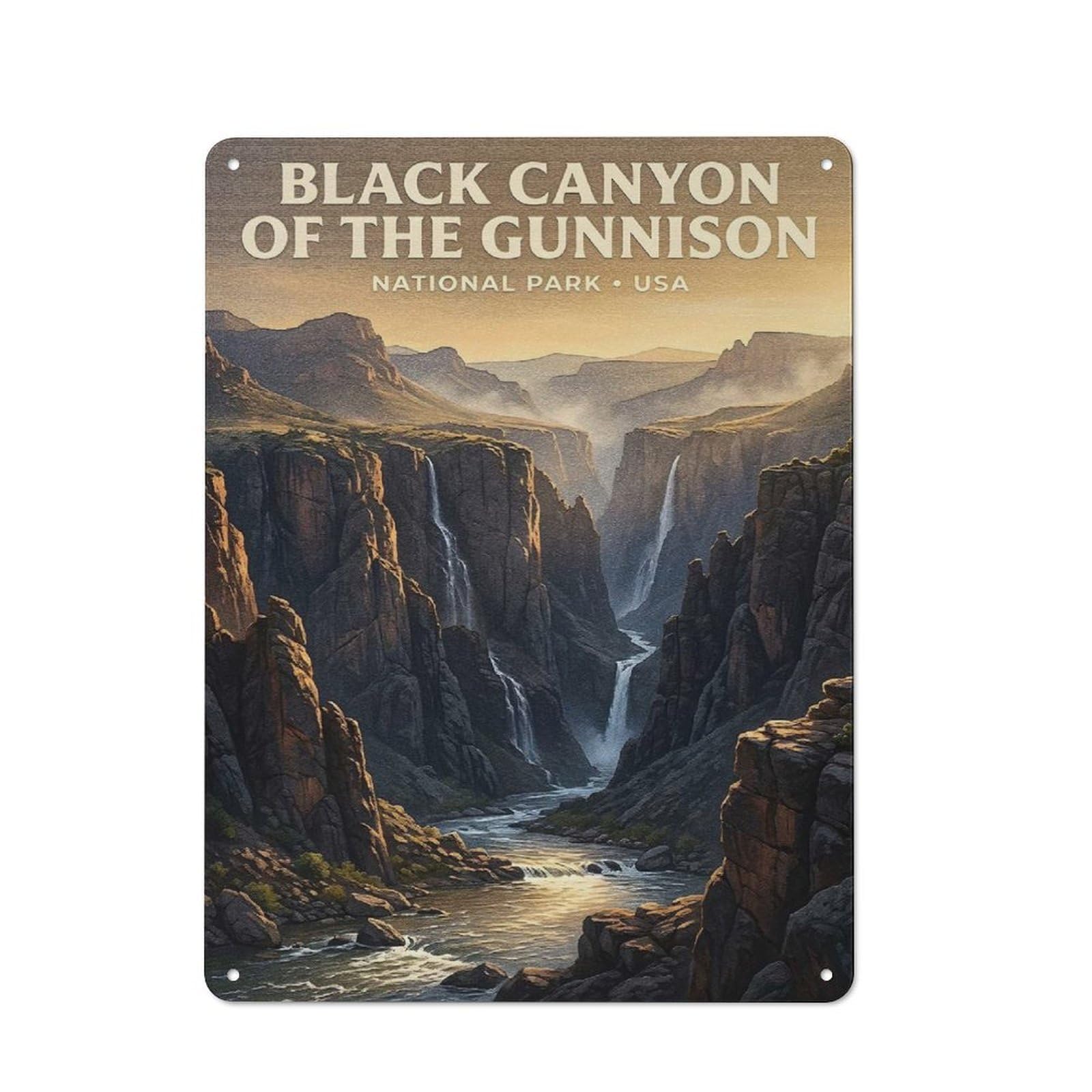Junmoney Style-11 For Lounge Or Reading Corner, Black Canyon Of The Gunnison National Park Vintage Metal Sign 40X30cm, For Collectors Decorating Lounges And Reading Corners