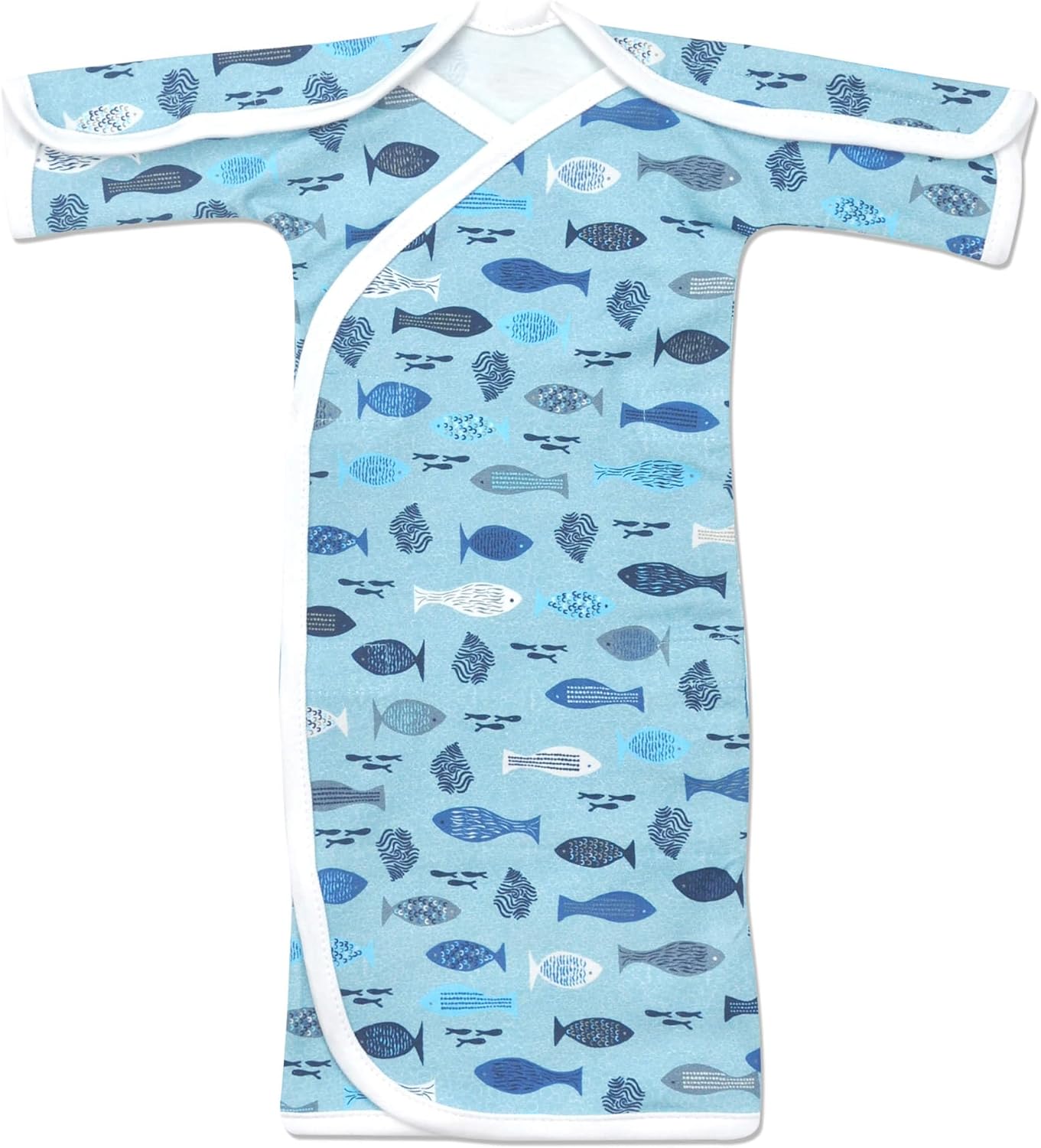 Open-Shoulder Cotton Stretch NICU Crossover Baggette Gown - Teeny (2-4lbs)