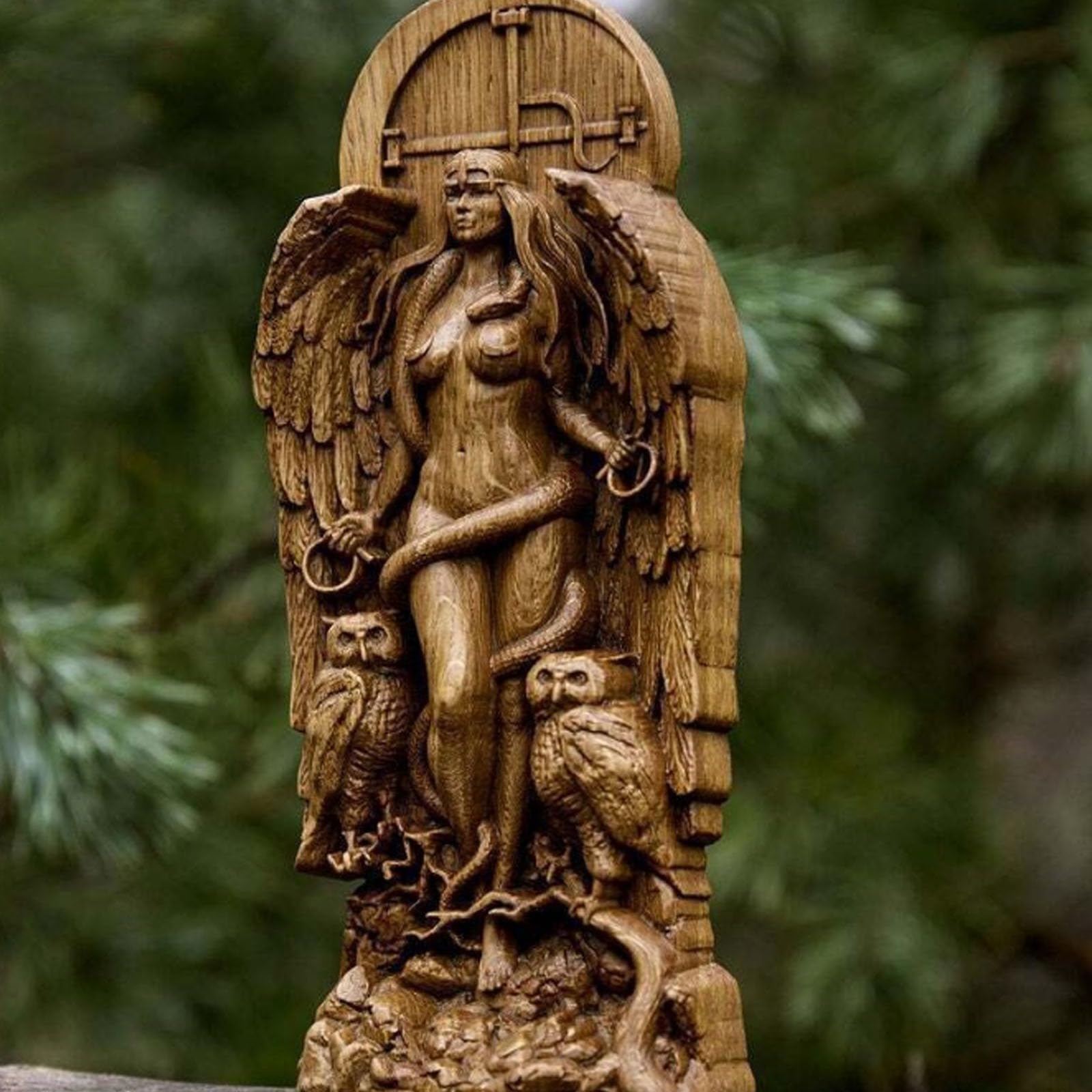 Statua decorativa in resina, 22 x 9 x 3 cm | Squisita statua in resina della dea naturale per esposizione decorativa in interni ed esterni