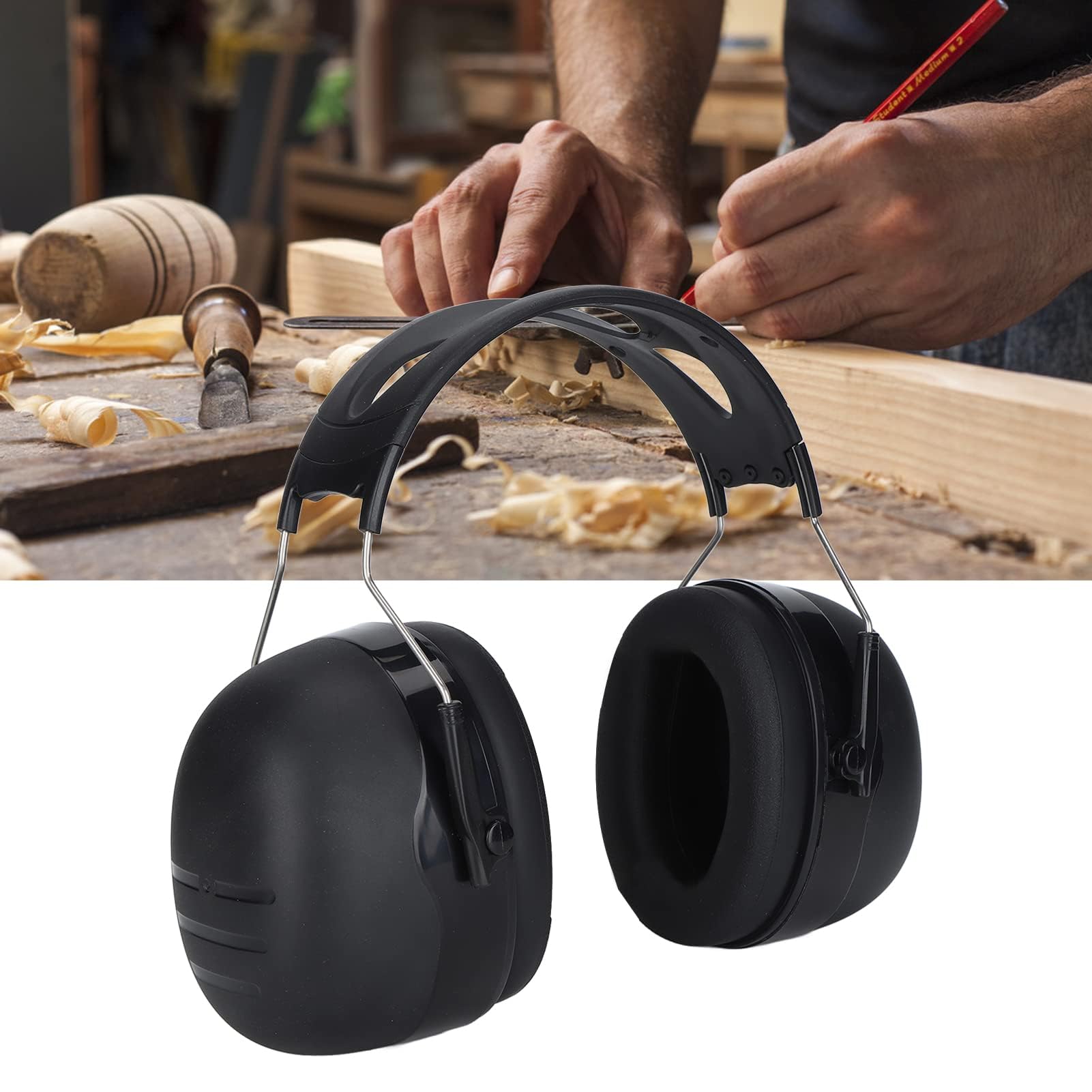 Dpofirs Cache-Oreilles à Réduction de Bruit, 37 DB NRR Protection Auditive Casque Antibruit Casque Anti-Bruit pour Adultes, Hommes, Femmes, Plage de Tir, Tonte, Construction