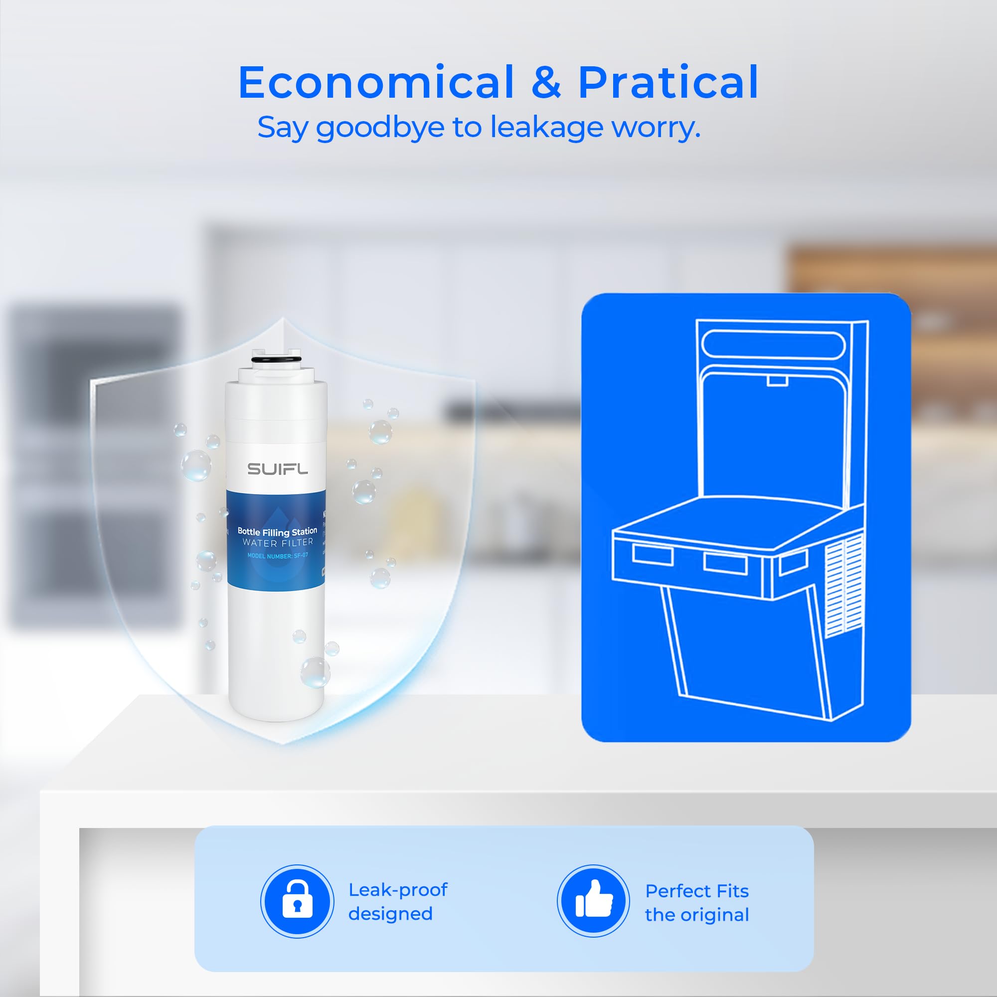 51300C Water Filter Replacement Compatible with Elkay 51600C 51299C ERF750 Universal Filtration Kit EWF3000 Halsey Taylor 55898C 55897C — view 4
