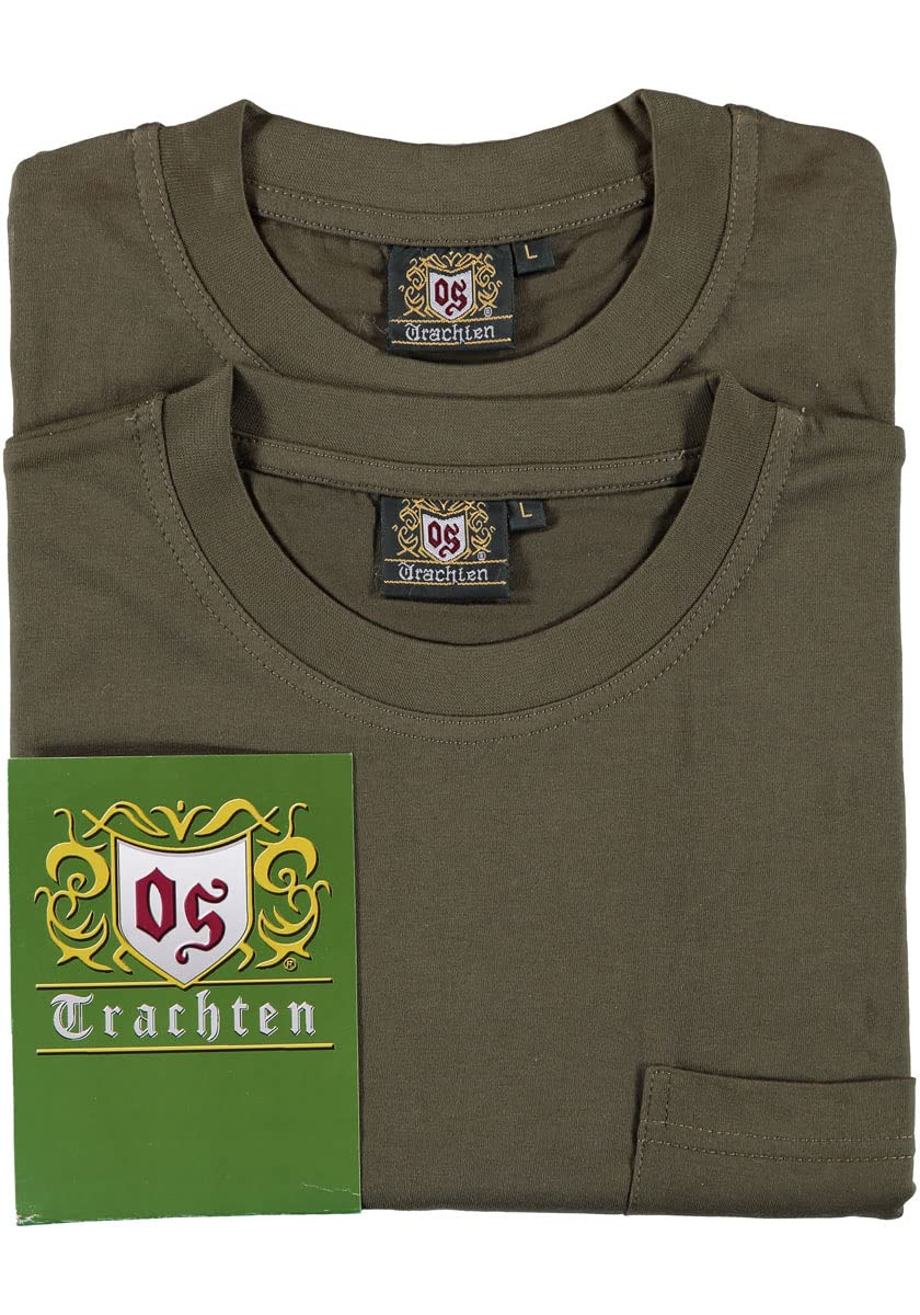 OS Trachten Herren T-Shirt Kurzarm Jagdshirt mit Rundhalsausschnitt Najio