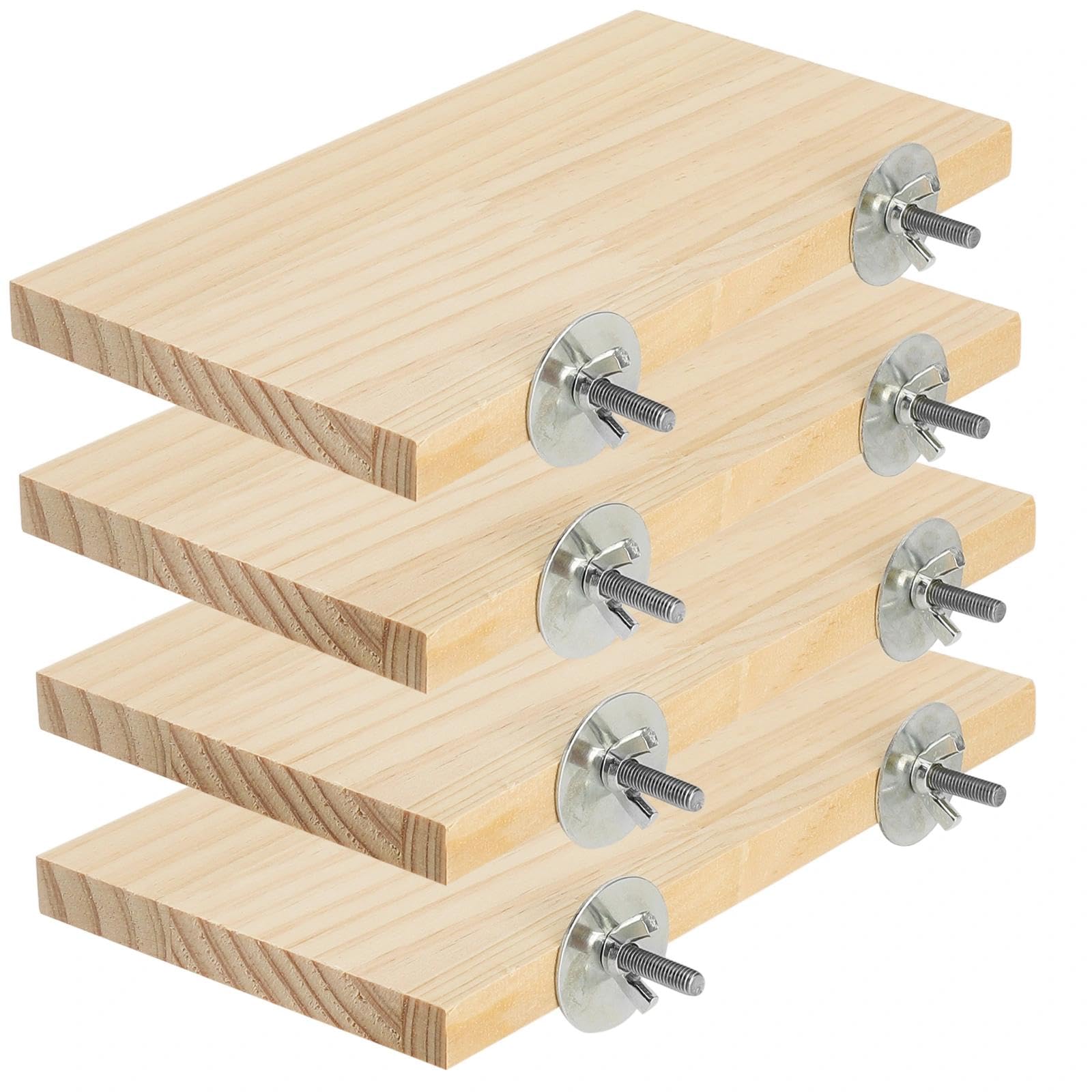 Platforma dla ptaków, zestaw 4 szt. – duże deski do siedzenia 19 x 10 cm jako akcesoria do papużek falistych, stabilna deska do siedzenia dla papużek falistych, akcesoria do klatki dla ptaków