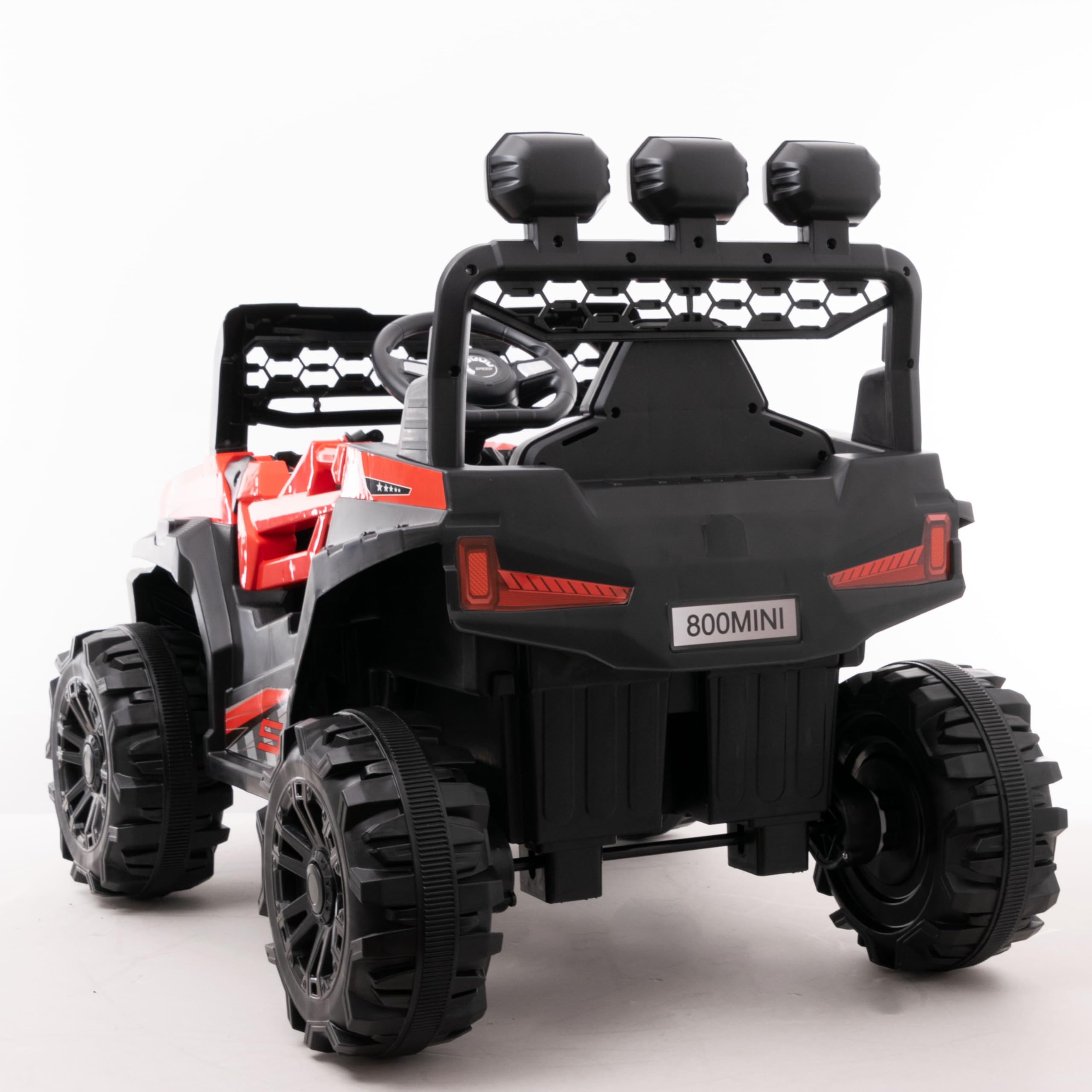 WITIT Auto Automobile ELETTRICA Radiocomandata ATV off-Road per Bambino Bambina Bambini XSD-1265 12V 4,5Ah Blu o Rossa 2 Motori, Bluetooth, USB, LED, Telecomando, carico Max 30 kg (Rosso)