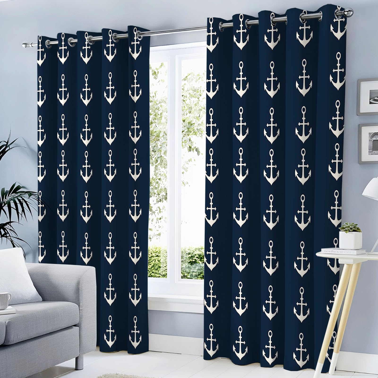 Rideau occultant contre la chaleur et la lumière 140x240cm bleu marine