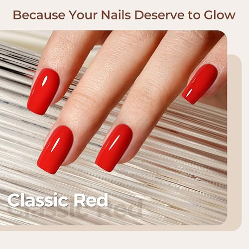 Miniatura 2 de AILLSA Esmalte de uñas de gel rojo Hot Lady Valentine Bright Gel Polish Apple Candy Color Esmalte de gel de larga duración Soak Off U V Gel manicura