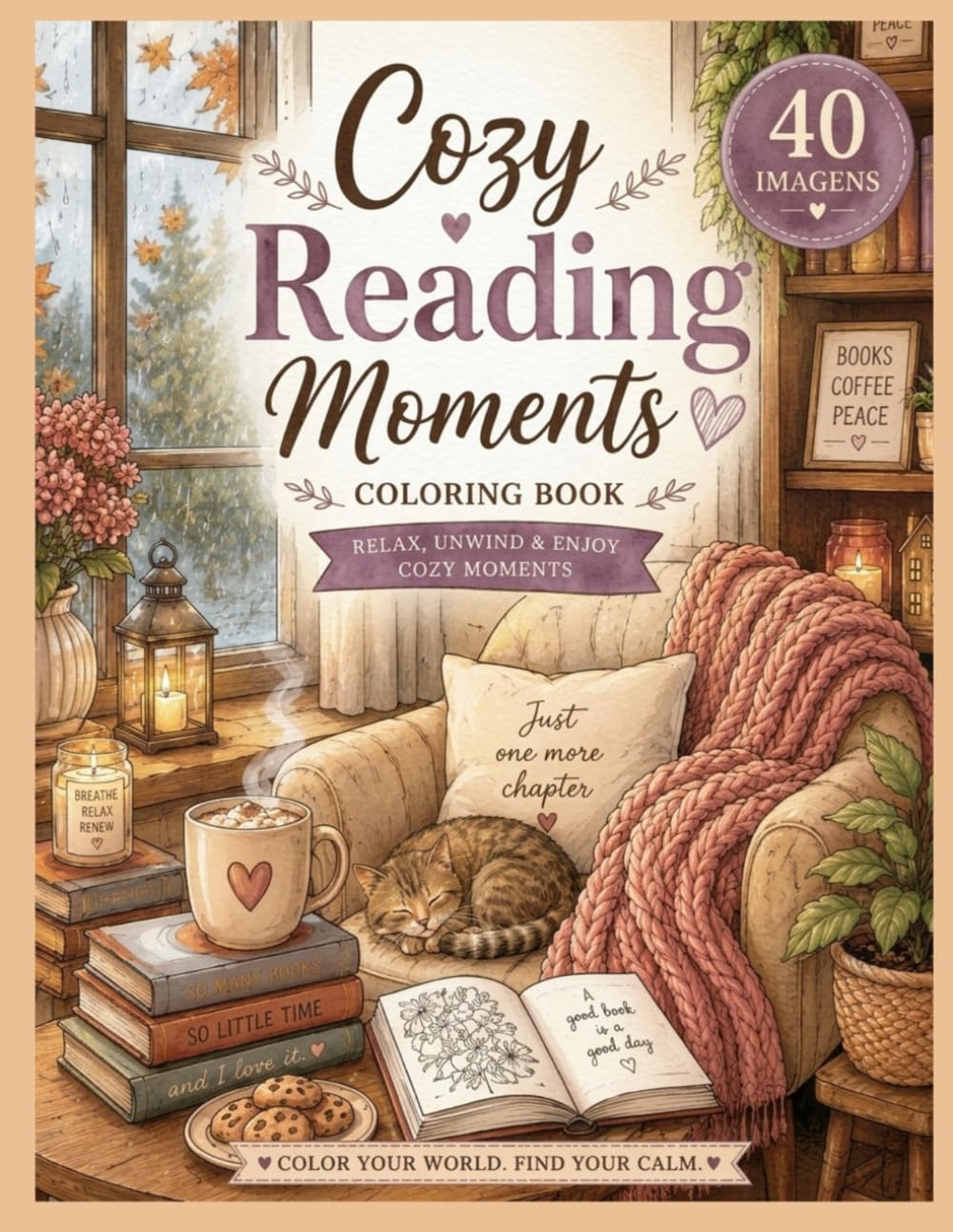 Cozy Reading Moments: Coloring Book -Relax, Unwind and Enjoy Cozy Moments ("Cozy Moments Collection")