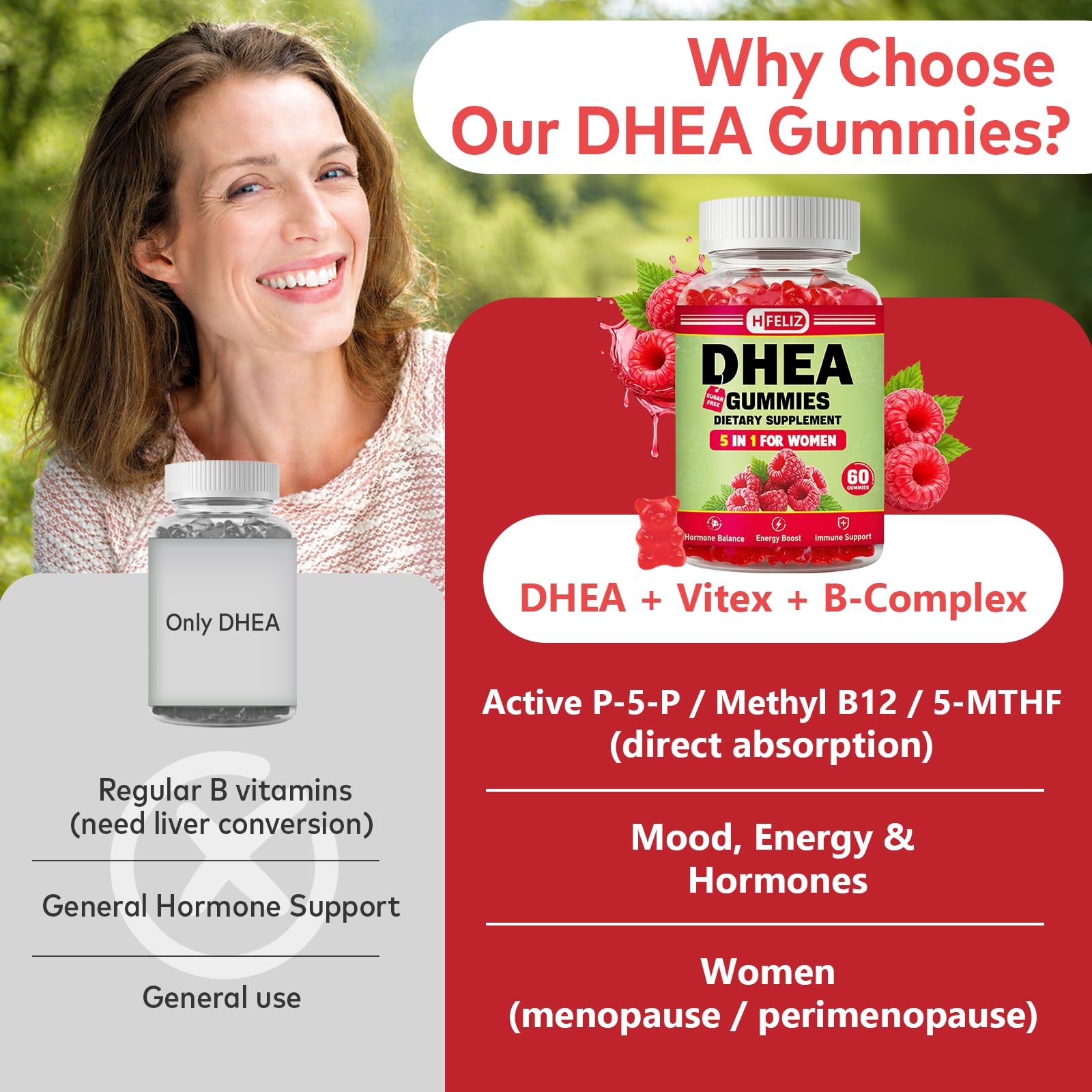 DHEA Supplement for Women, DHEA Gummies 25mg, 60 Count — Amazon image 6