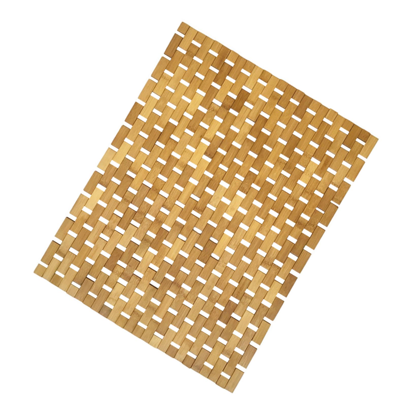 Tapis salle de bain absorbant en bambou naturel anti-glisse design pour intérieur