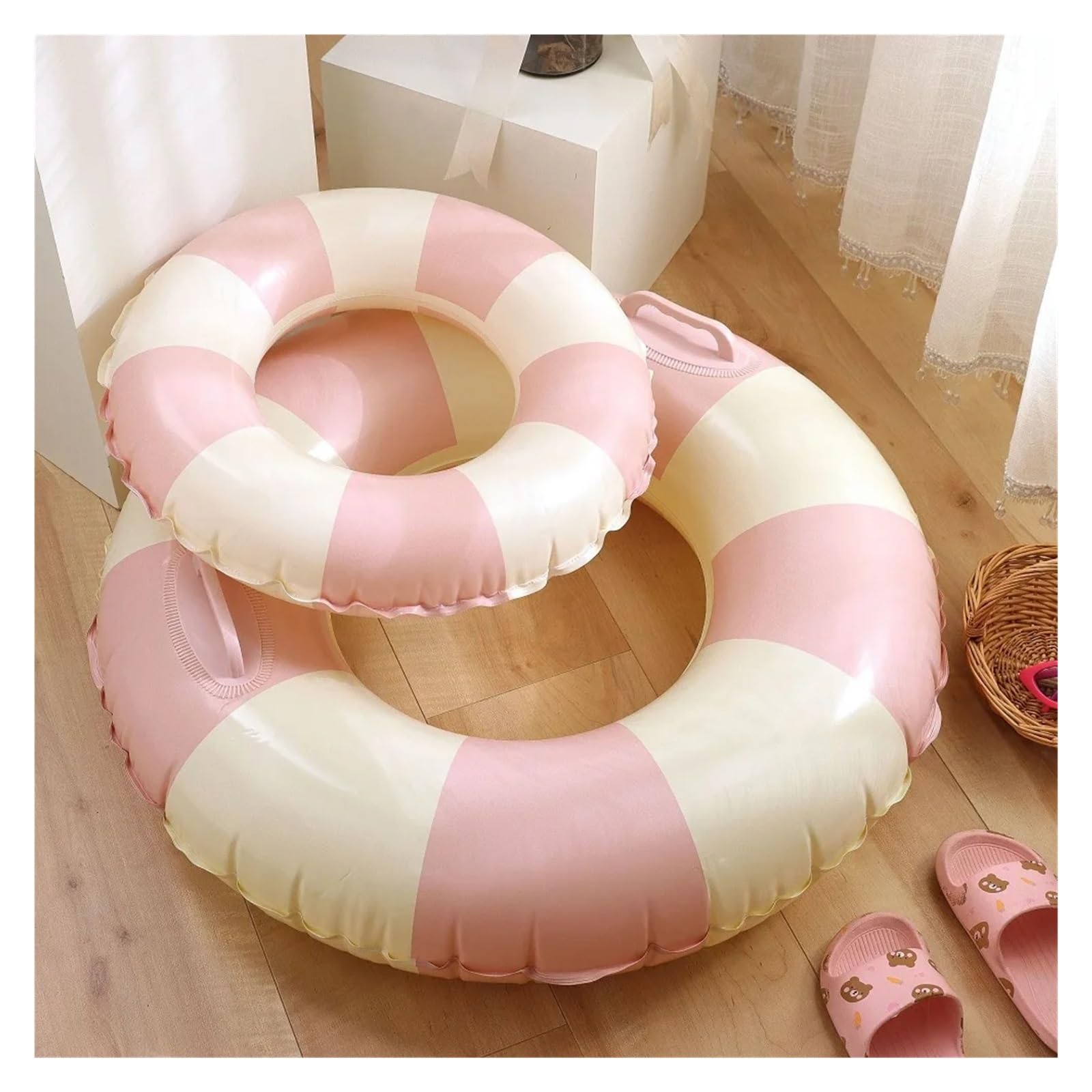 Jeux Gonflable Piscine Bouée de Natation Gonflable en Forme de Donut, bouée de Natation, bouée de Natation, Jeu Aquatique(White)