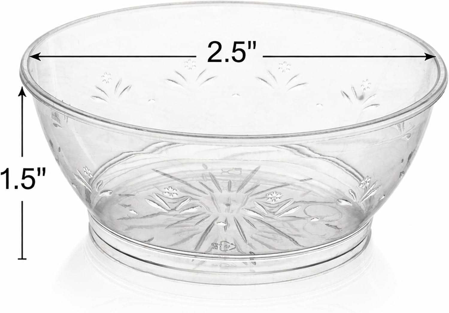 JoyServe Clear Mini Plastic Bowls - (Bulk 50 Pack) 6 Oz Disposable Premium Hard Plastic Dessert Bowls for Serving, Weddings, Catering, Parties, Salsa, Home or Event Party Supplies