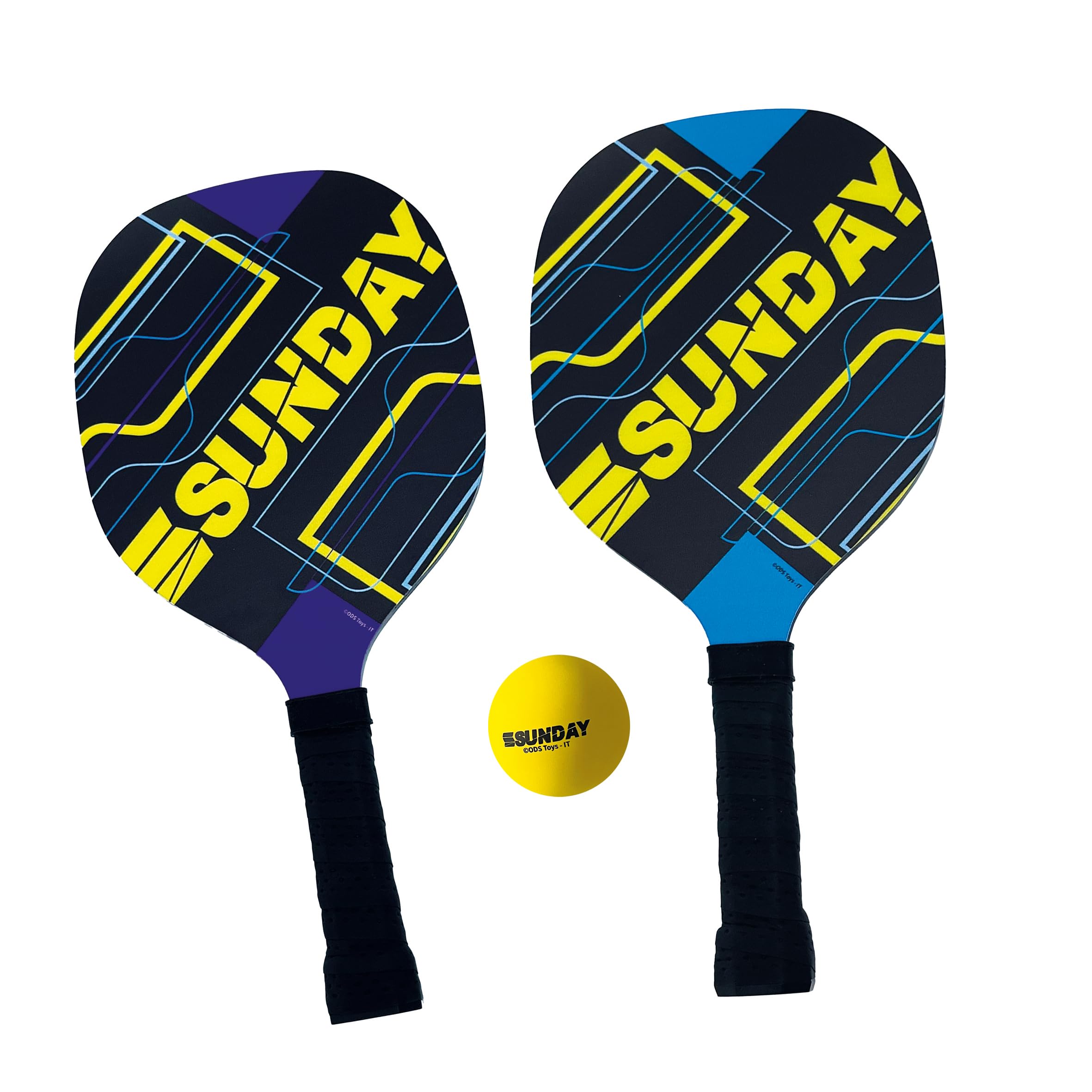 ODS - Sunday, Racchettoni Set Campo Gioco per Giocare in Coppia, con Set Racchette, Pallina di Gomma, Rete Divisoria e Borsa Trasporto, Età Consigliata 5+ Anni