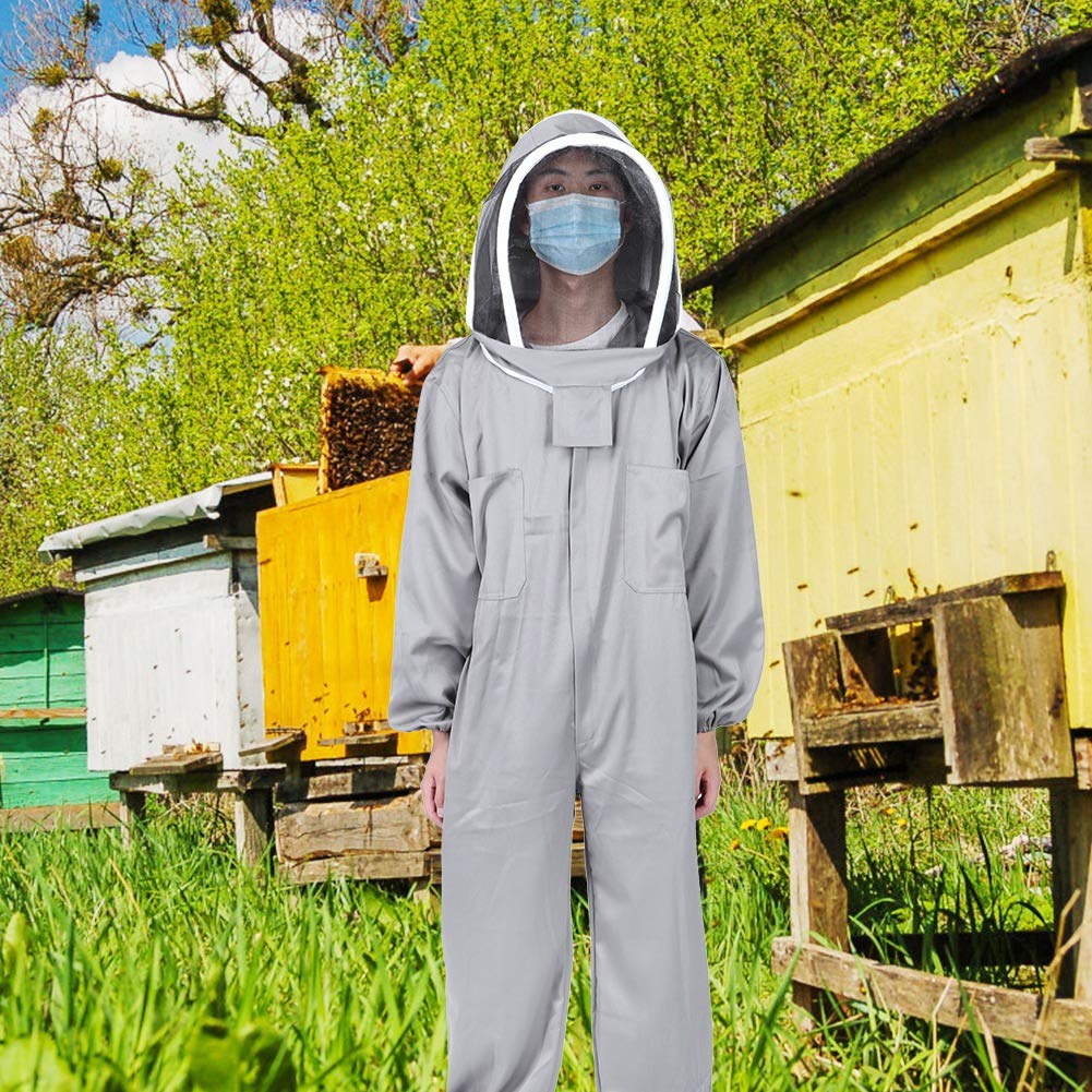 Chaqueta de Apicultura con Velo |Bata protectora para colonia de abejas (XXL)