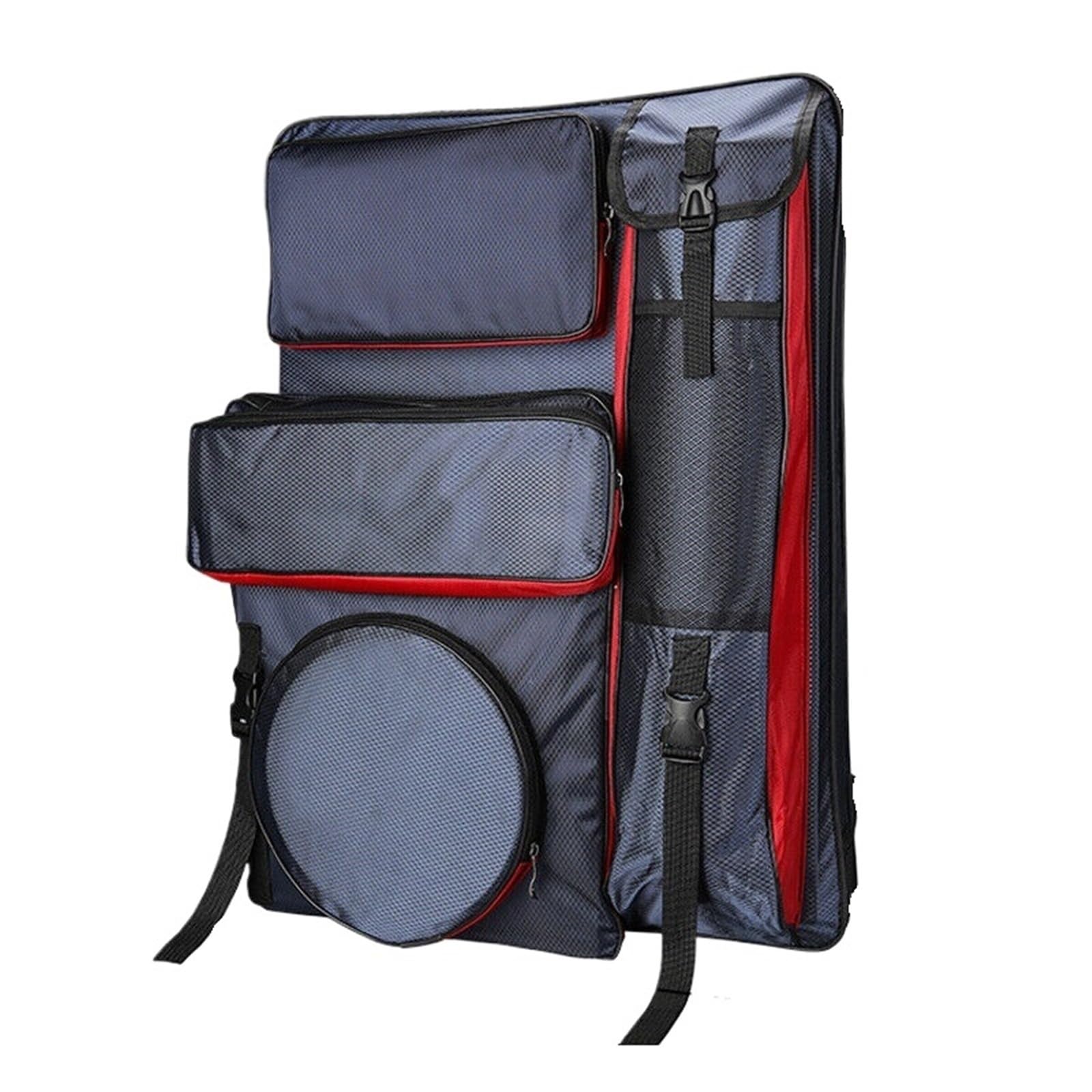 Borsa Porta Disegni per Artisti Zaino Multifunzionale for Portfolio di artisti, Borsa for Pittura Artistica, Borse da Trasporto Grandi e Impermeabili, Zaini Porta Attrezzi(Gray And Red)