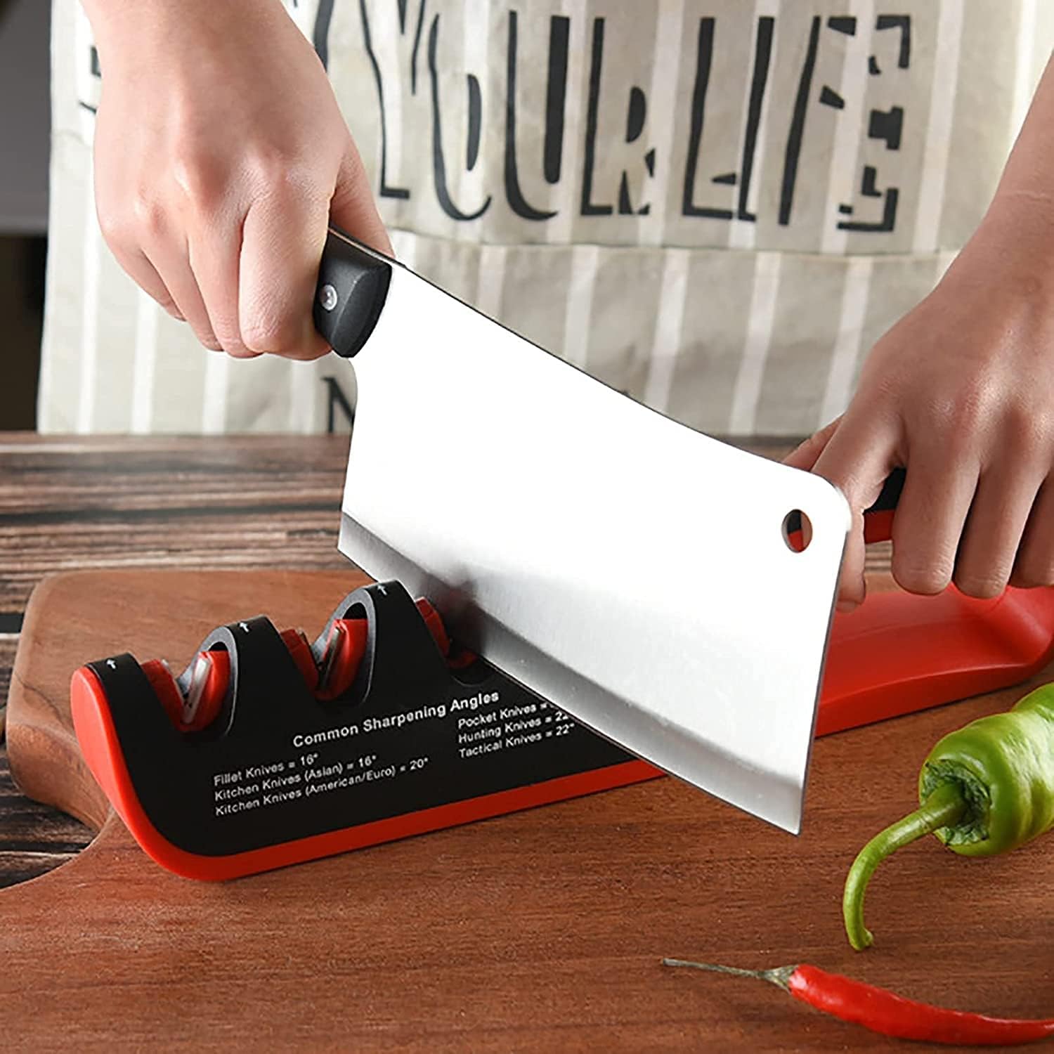 4-in-1 Kitchen Knife Accessories 3-Stage Knife Sharpener Helps Repair Restore Polish Blades Multi-Function Quick Knife Sharpener (Color : Black)