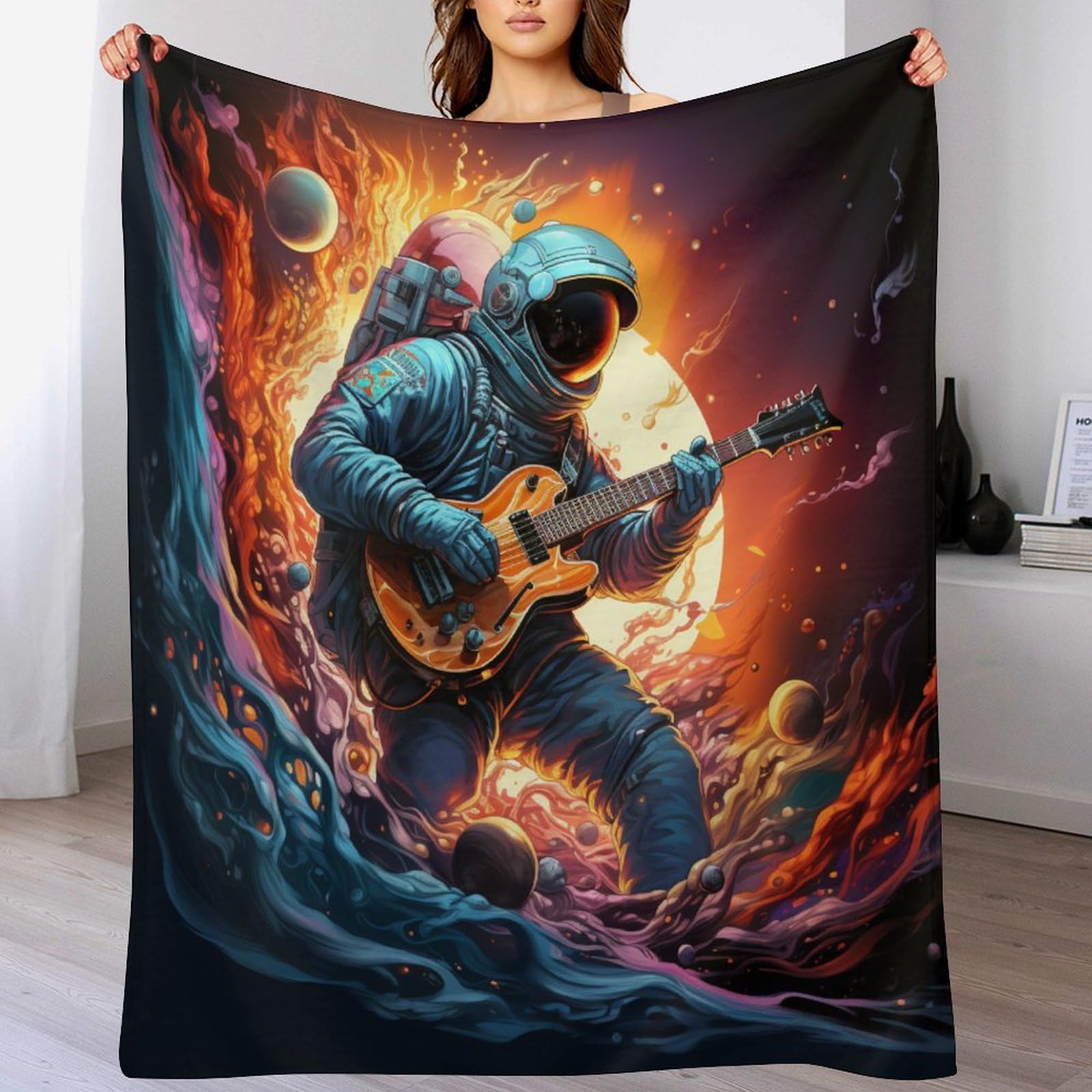 Manta de franela de astronauta para sofá cama mantas de microfibra de 100x130 cm