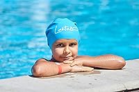 Vista 4 de Kids Swim Cap for Long Hair - Comfortable Fit Silicone Swimming Hat for Girls & Boys with Curly Hair, Braids, or Dreadlocks - Durable & Easy to Wear