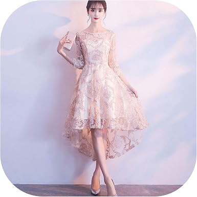 Amazon.com: Rosa Encaje Satén Estilo Oriental Vestidos De Banquete Chino  Vintage De La Boda Cheongsam, Moderno, L : Ropa, Zapatos y Joyería