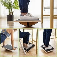 StrongTek Professzionális Fa Egyensúlyozó Deszka, Arany, Íróasztal Alatti Billenő Torna Eszköz, Csúszásgátló, Core Erősítő, Irodai Fitness 6