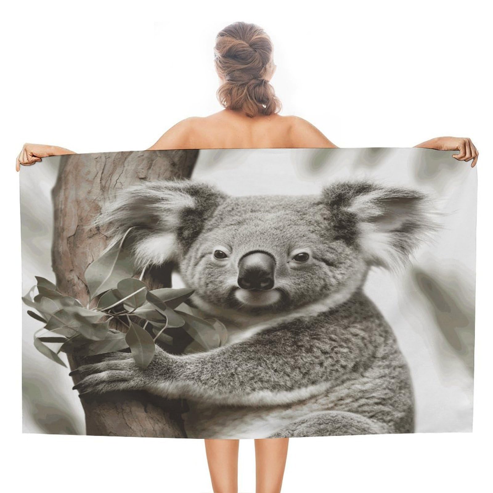 VstaDank Koala Bath Towel Stylish Double-Faced Pile Travel Towel Soft Absorbent Beach Towel for Pool Swim Sports Camping Adults Gift 51X31 Inch