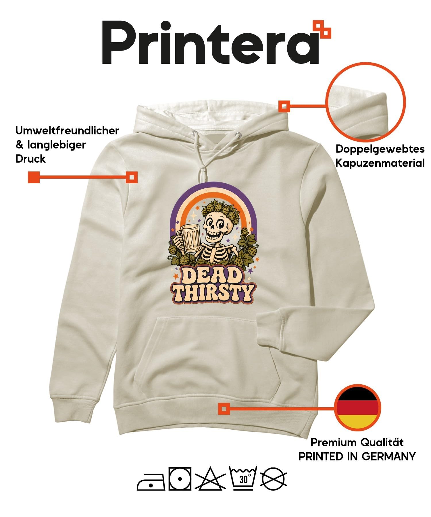 Dead Thirsty Szkielet Piwo Hop Bluza z kapturem