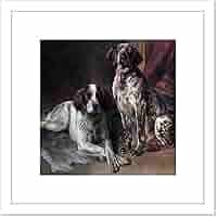 Amazon.co.jp: Uchermann 2匹の犬の絵画 9 x 9インチ 正方形