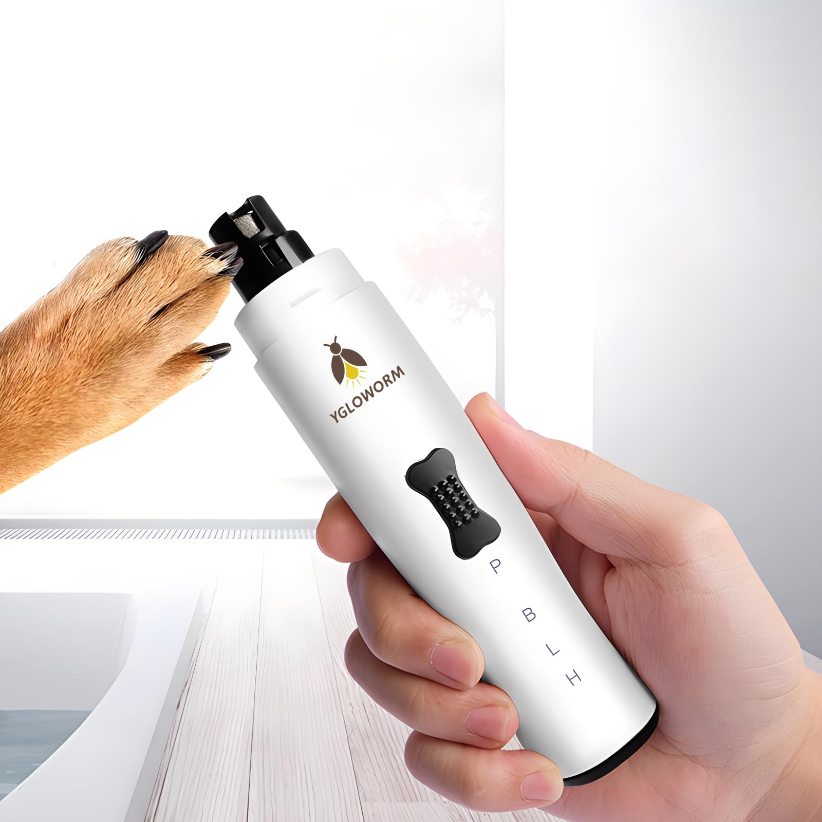 Dog Nail Grinder Quiet Nail Trimmer Electric Rechargeable pet Nail Grinder cat Nail Grinder with 5 led Shadow Free Light 2 Speed for Small Medium Large Dogs and Cats Last for 4 Hours - image 3